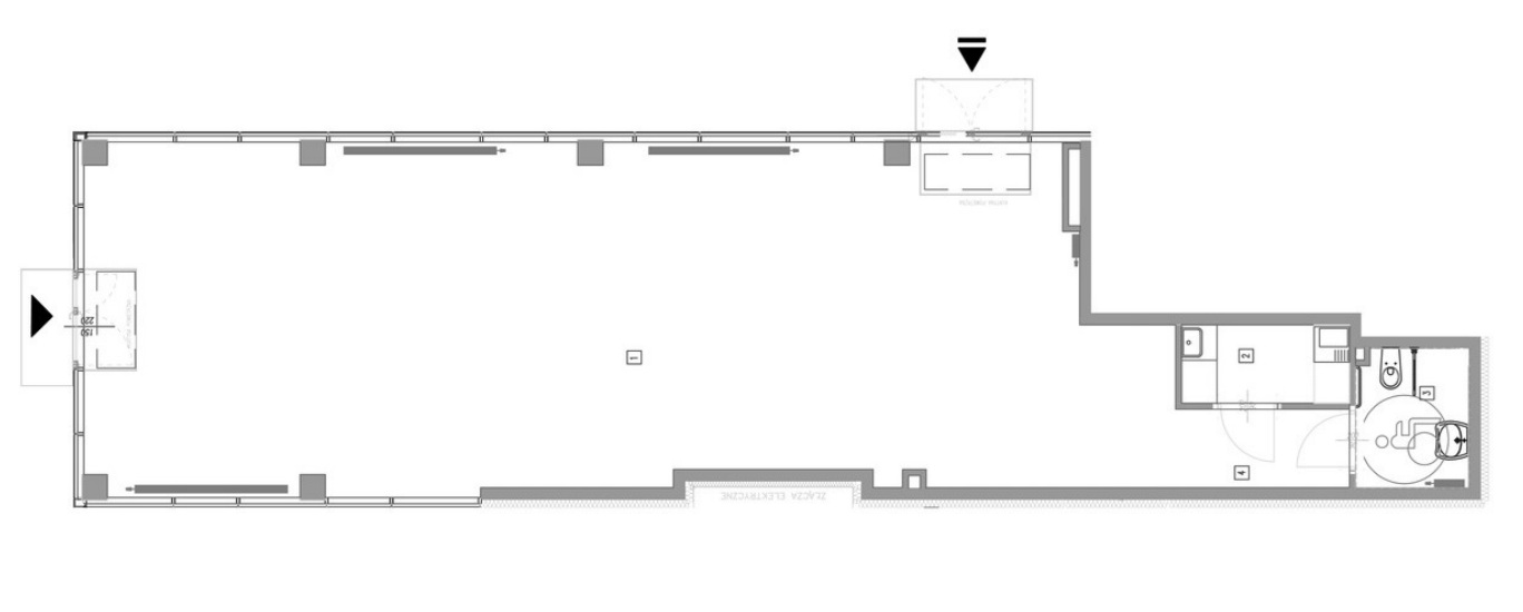 Lokal usługowy z przeszklonymi witrynami

 - plan