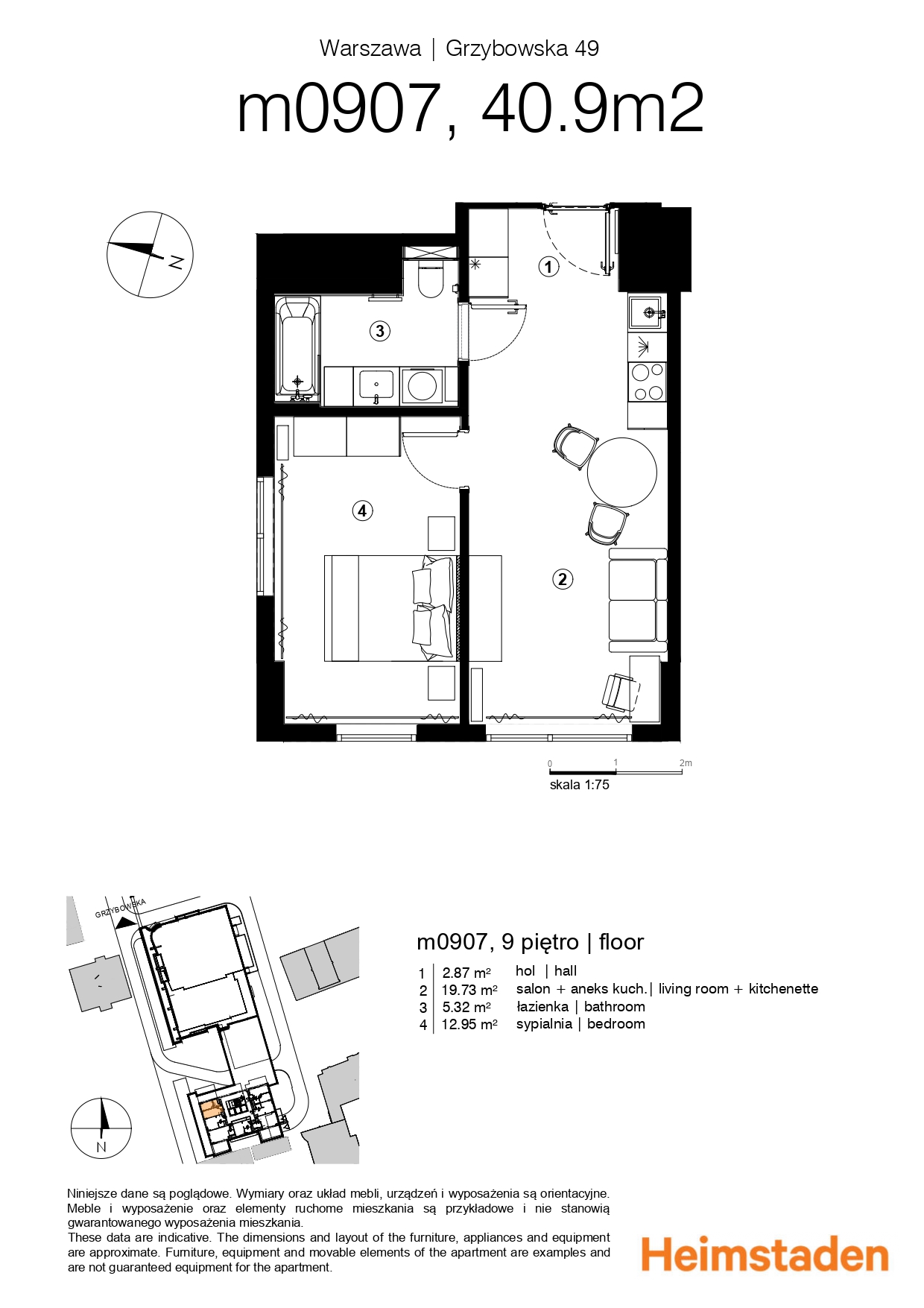 Apartament | 42.28 m2 I Blisko centrum I Unique Tower - plan