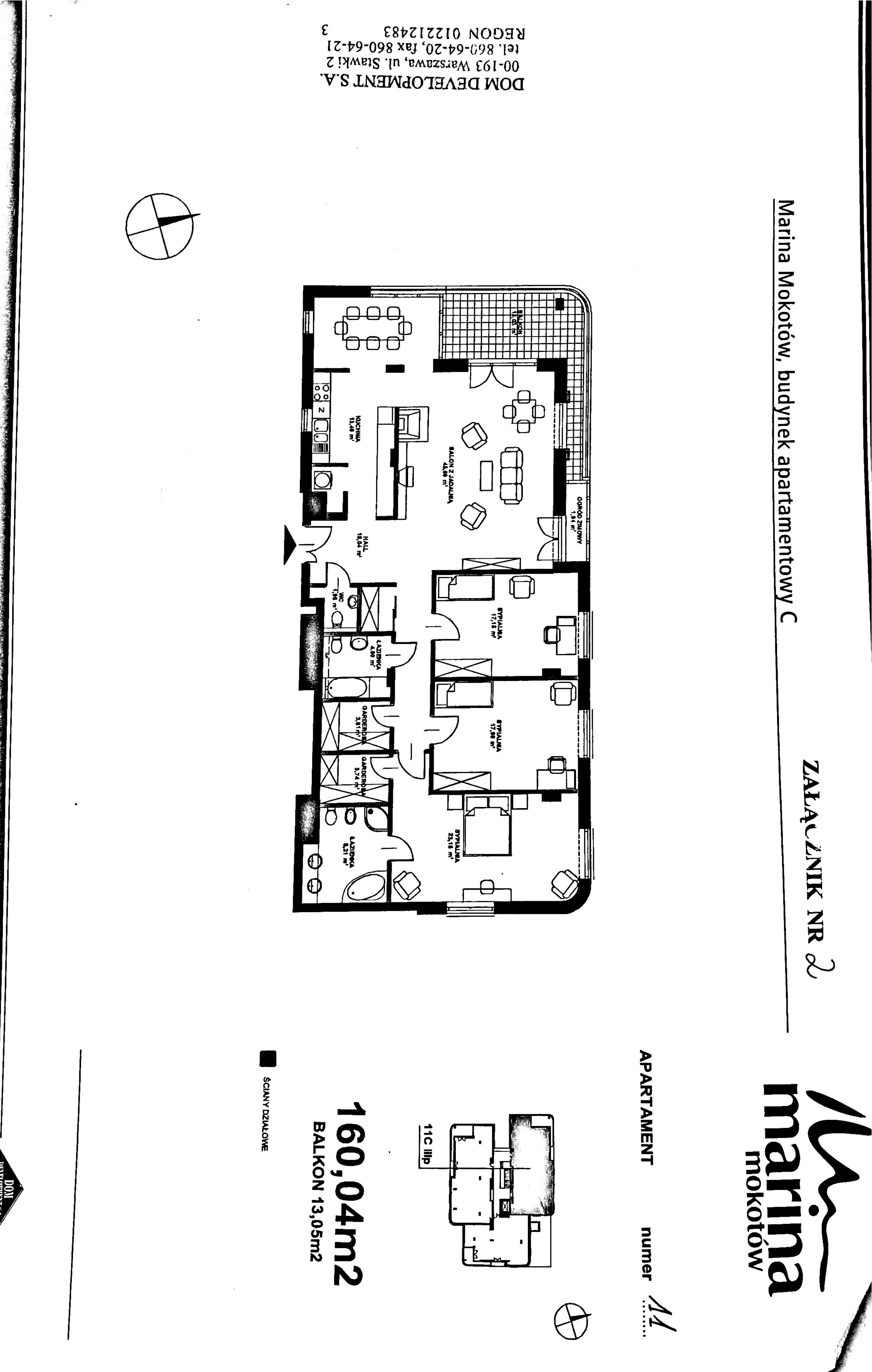 Unique apartment in the Marina Mokotów settlement - plan