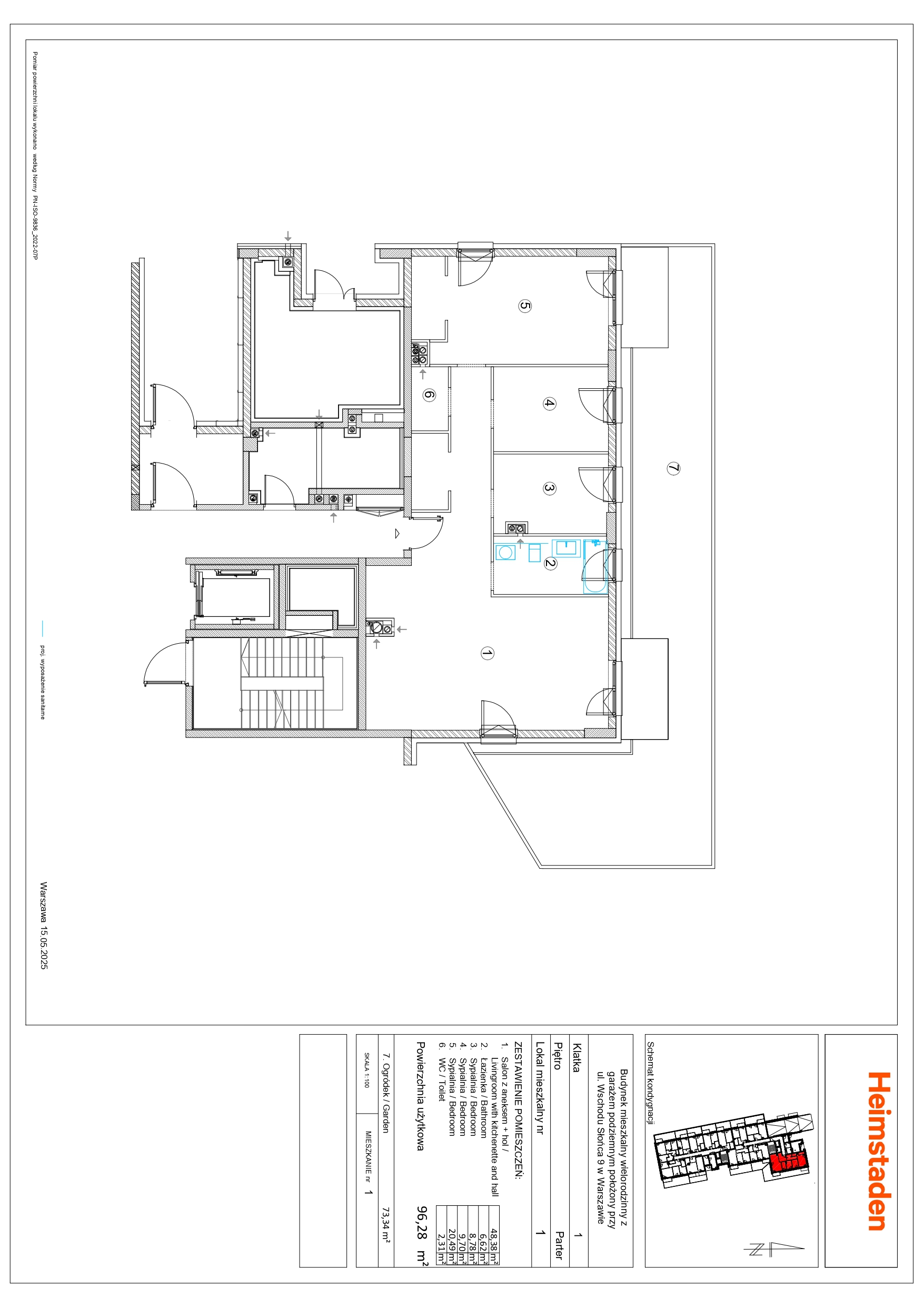 4 pokoje | 96.28 m2 | Ogród | Szybkie połączenie z centrum - plan