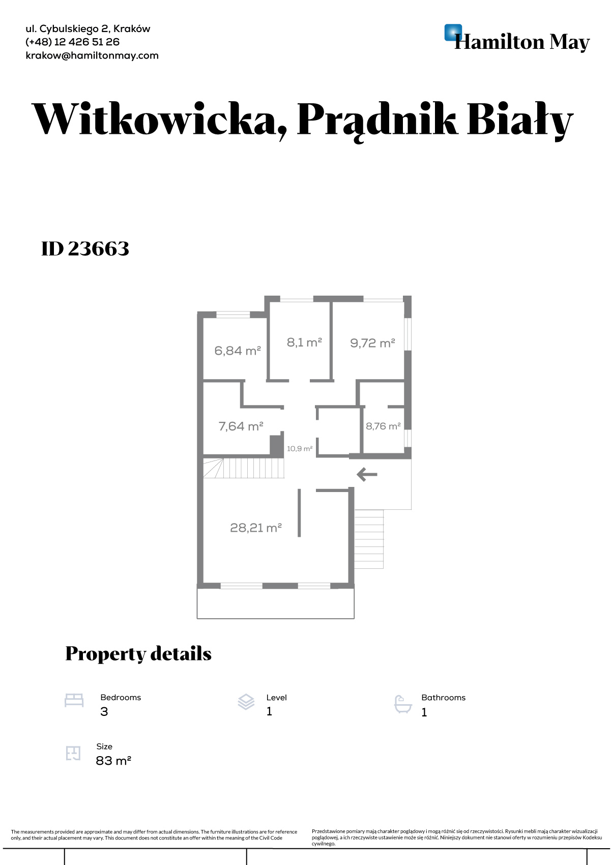 Modern apartment with a large terrace, winter garden and garage, modern estate on Witkowicka Street - plan