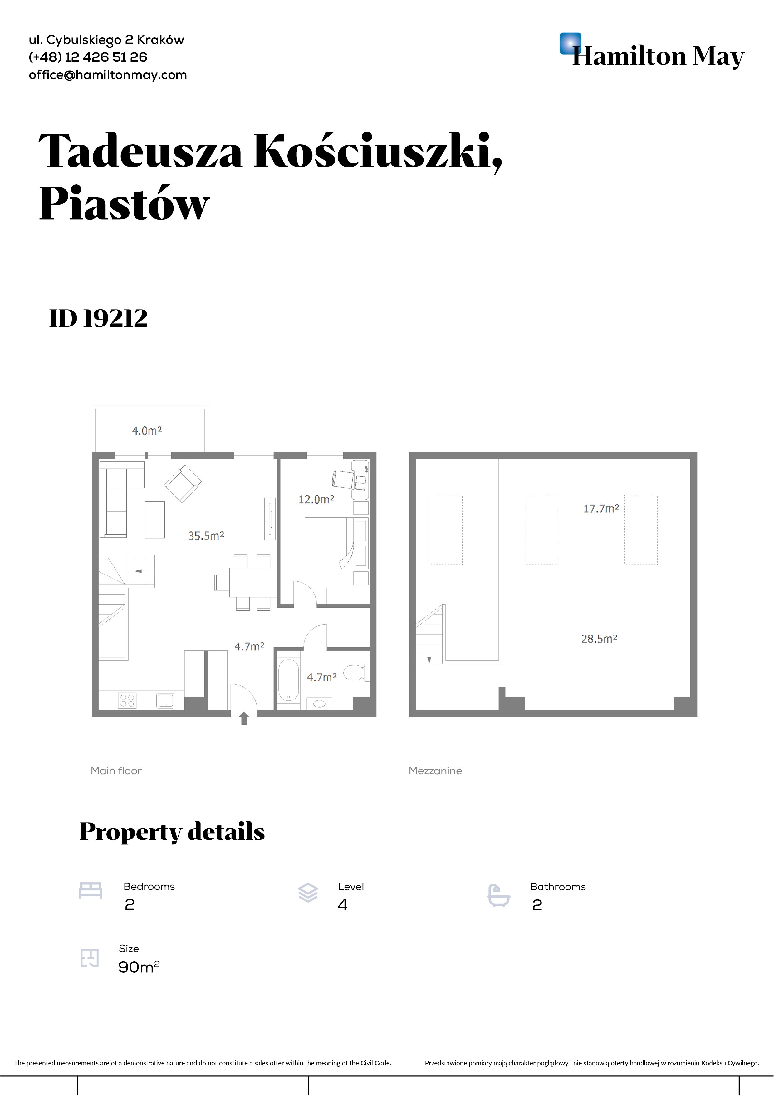 Modern loft apartment in Słoneczne Tarasy development in Piastów - plan