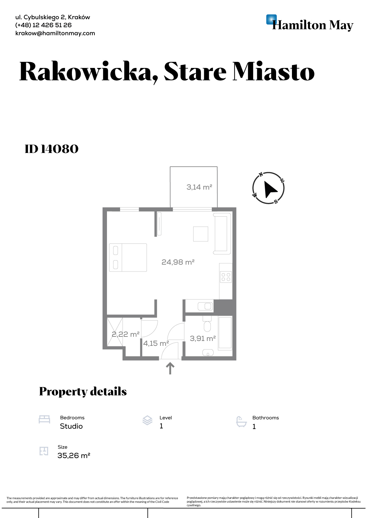  Mieszkanie typu studio w nowoczesnej inwestycji Steam Park - plan