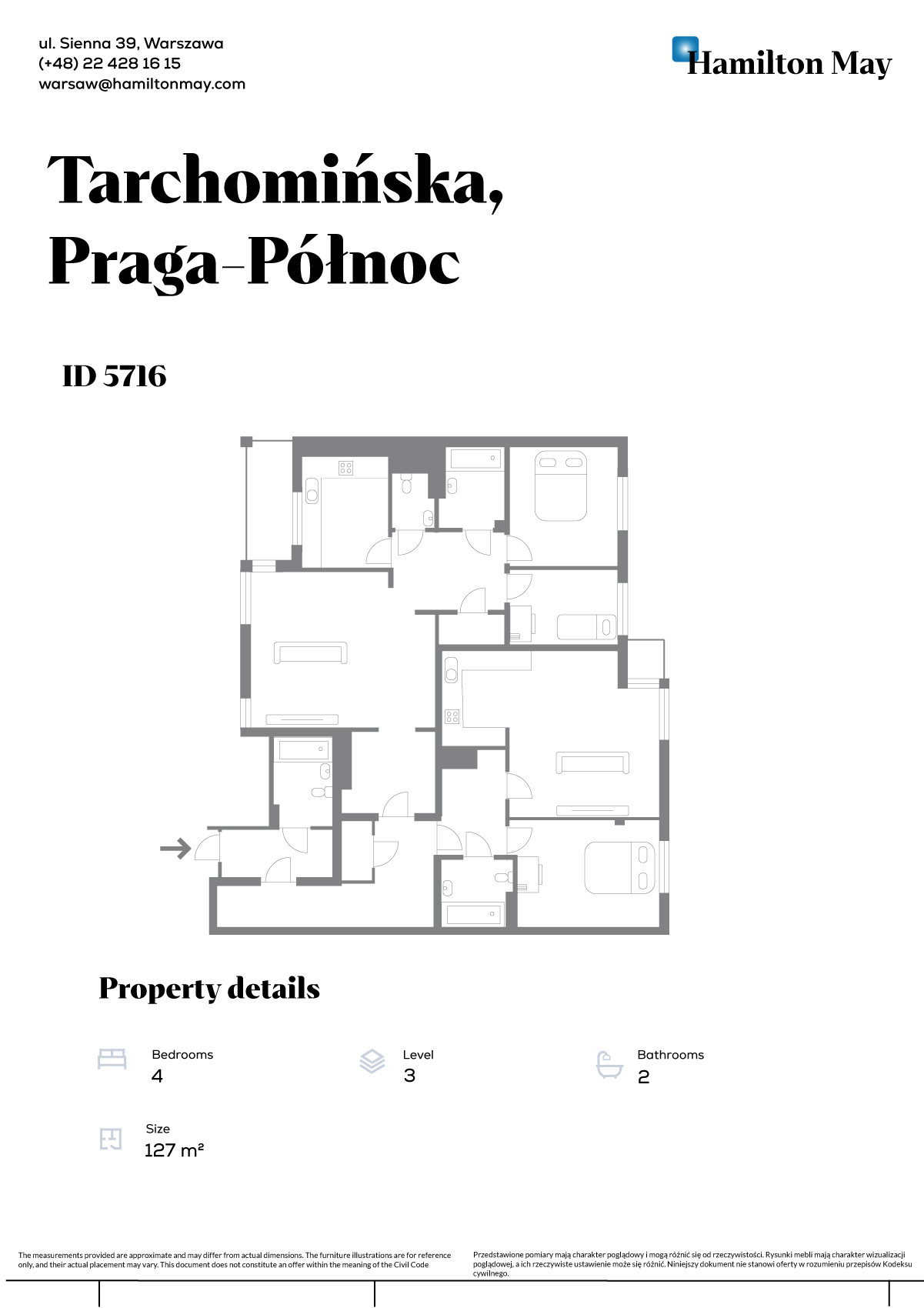 Сучасна 4-кімнатна квартира в Празі - plan