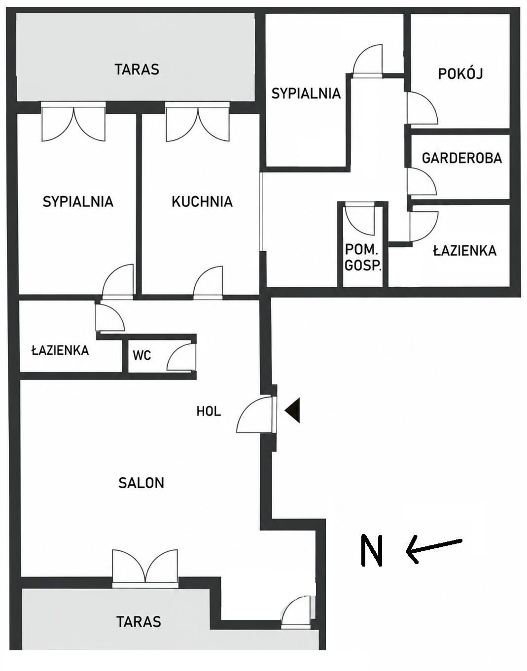 A luxurious, unique penthouse with a terrace and two parking spaces in the underground garage in Zabłocie - plan