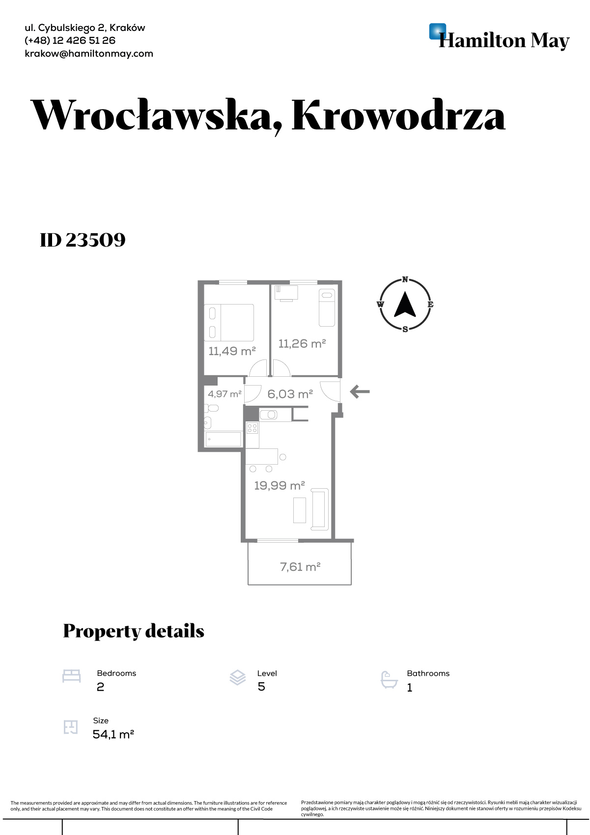Stylowy apartament z miejscem w garażu podziemnym i komórką lokatorską | ul. Wrocławska - plan