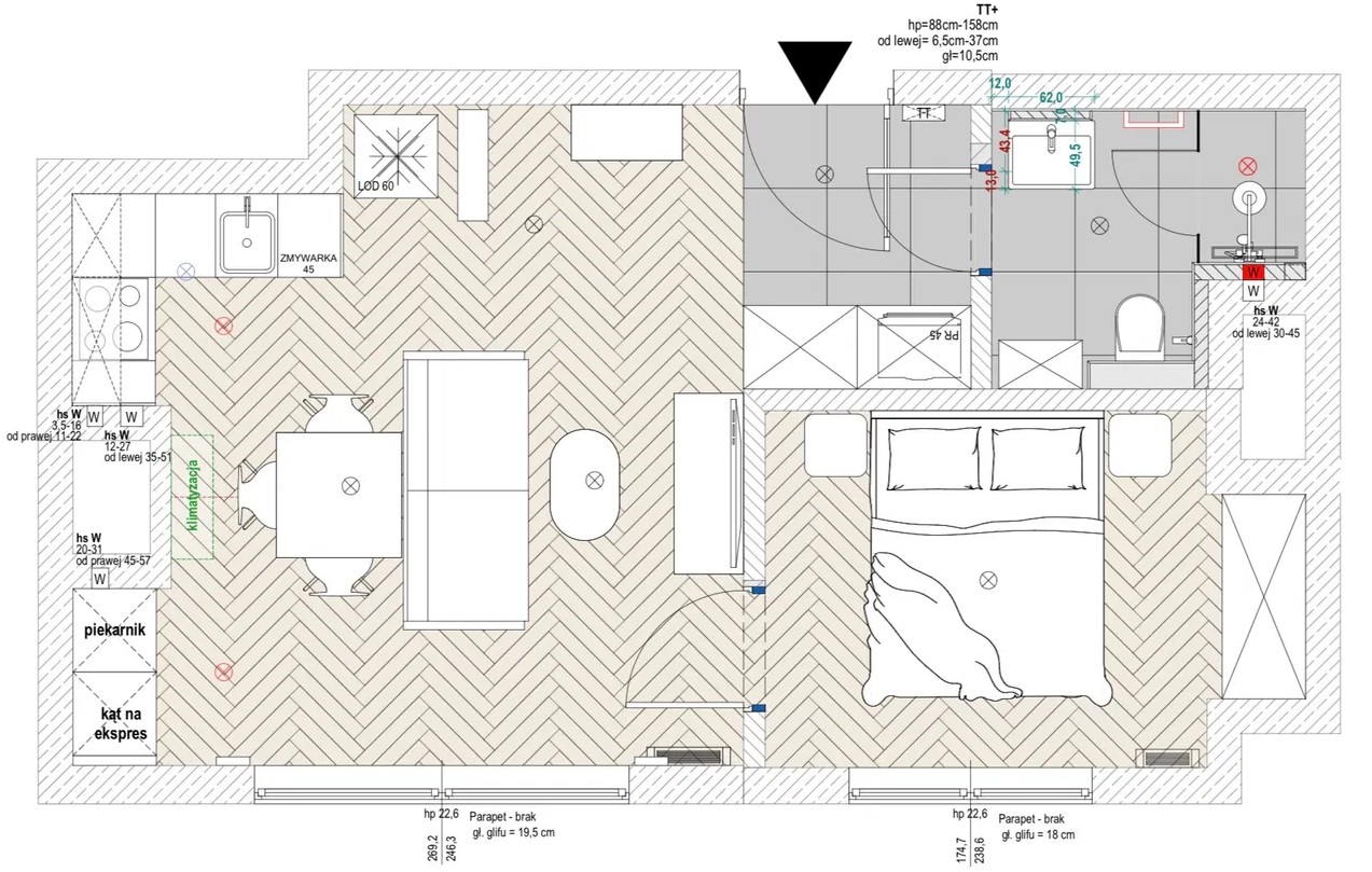 Унікальна 2-кімнатна квартира з терасою в Празі Північній - plan