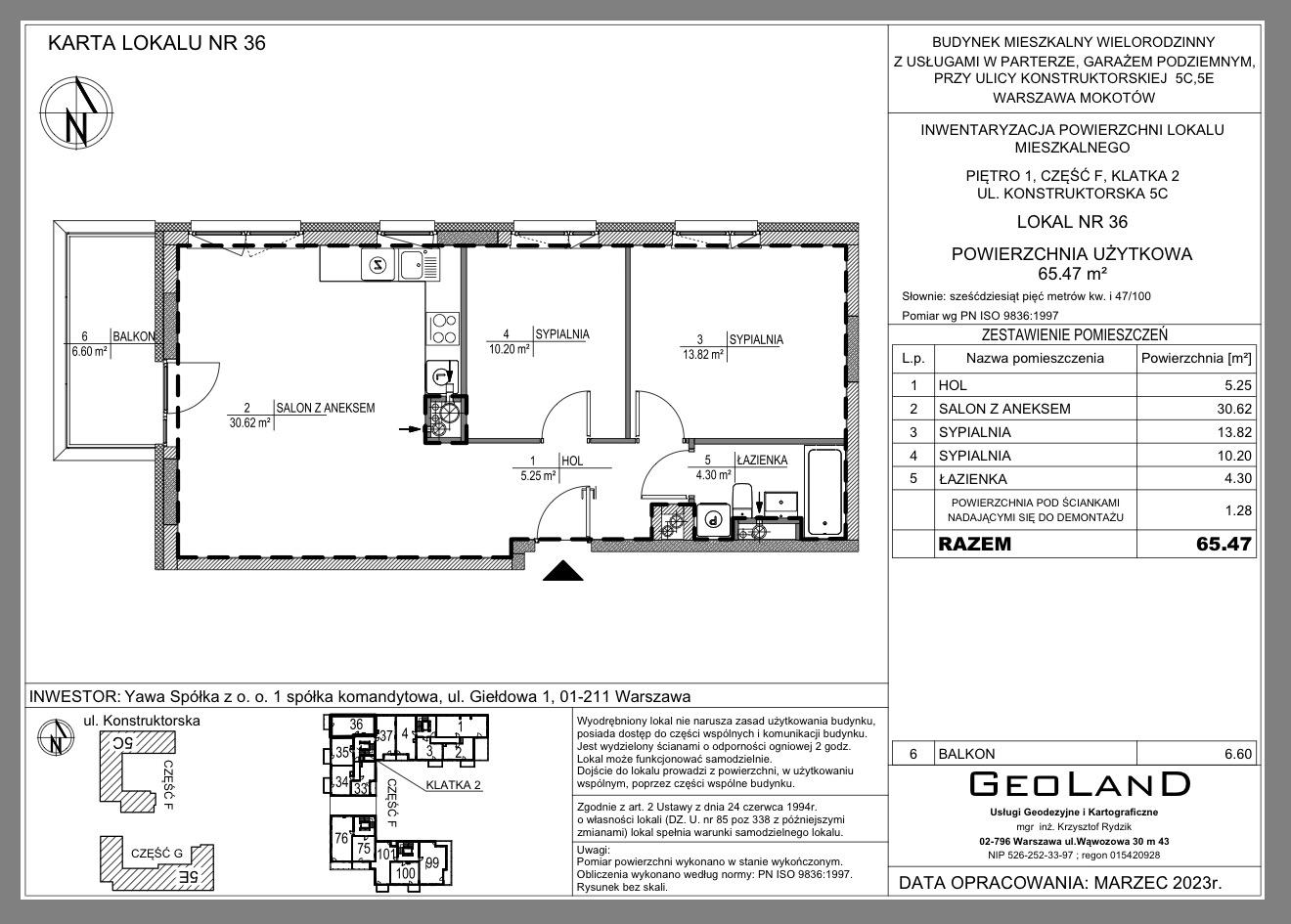 2-pokojowe mieszkanie z dużym balkonem | Konstruktorska, Mokotów - plan