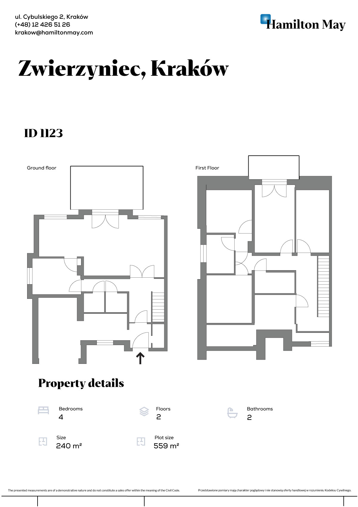 Na wynajem, piękny dom w zabudowie bliźniaczej w prestiżowej dzielnicy Krakowa - plan