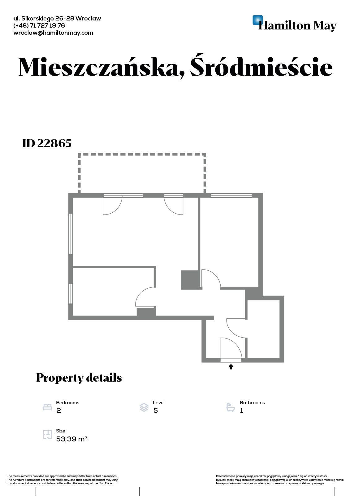 Modern apartment with large loggia | River Point | Kępa Mieszczańska﻿ - plan