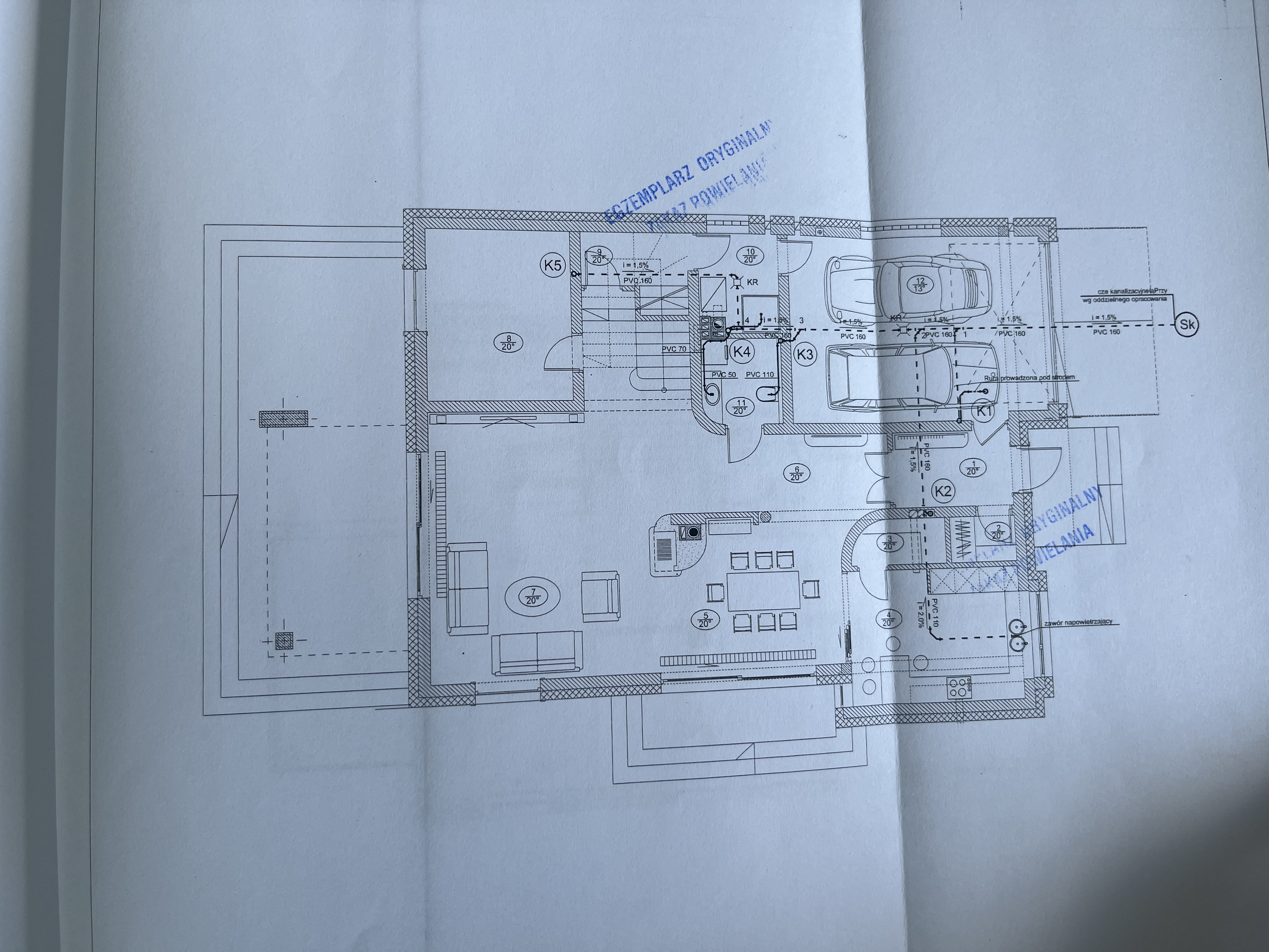 Nowoczesny duży, wolnostojący dom na pięknej  dużej działce na Kępie Zawadowskiej - plan