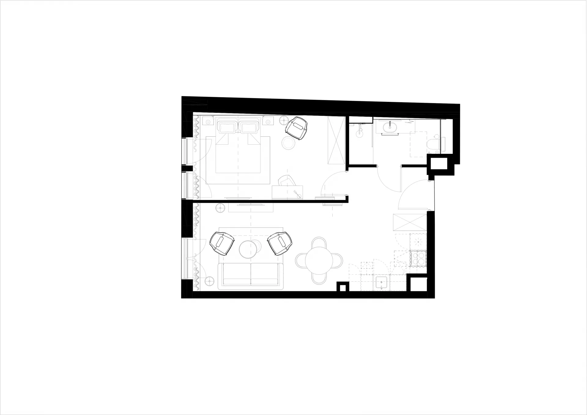 A high standard 1-bedroom apartment in the heart of Kazimierz - plan