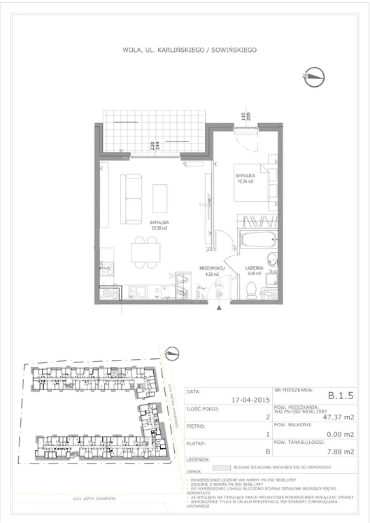 2-room apartment with a large balcony | Park Wola Residence | Wola – Odolany - plan