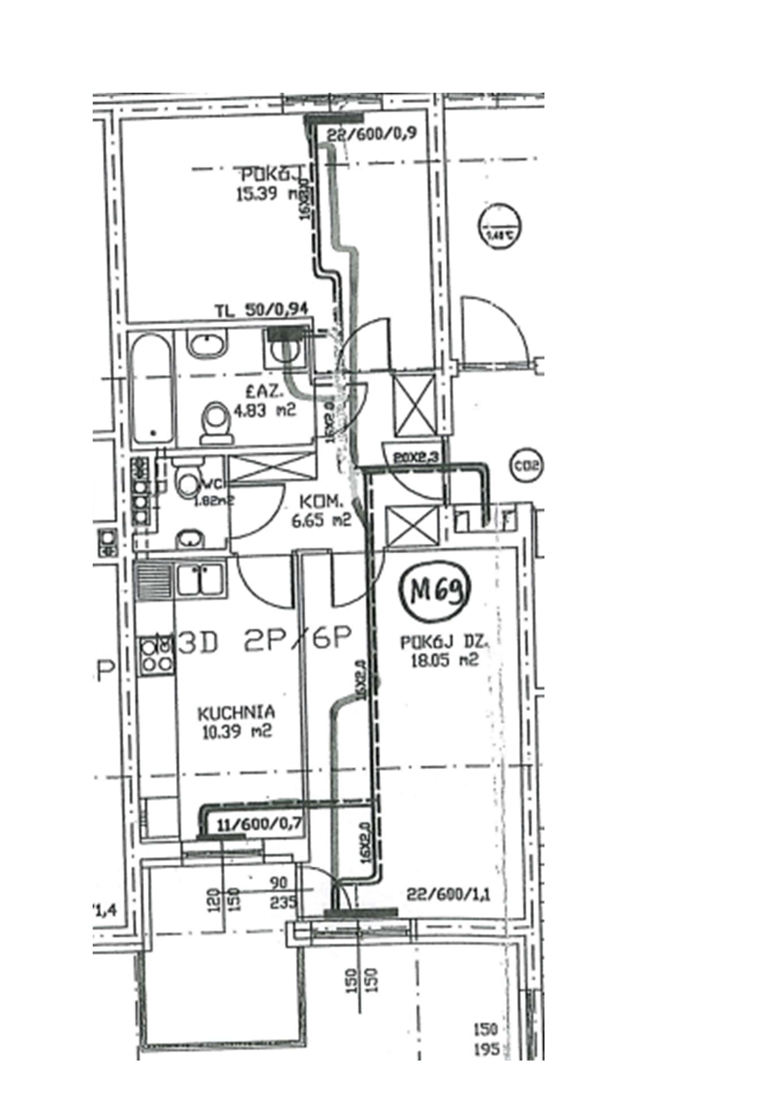 A cozy apartment in the heart of Krakow - plan