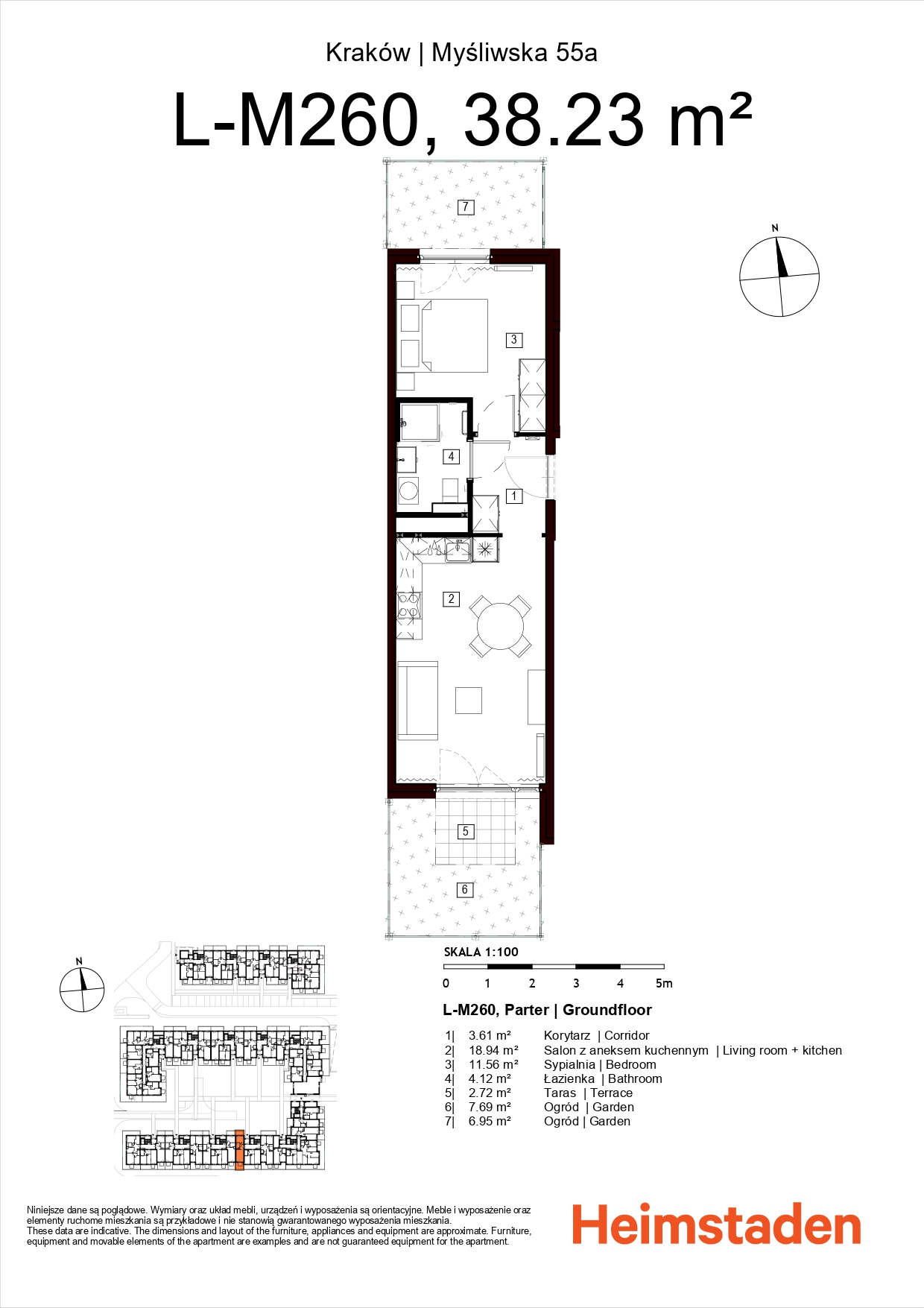 Przytulne i ustawne 2 pokoje | Ogródek | Garaż | Zieleń wokół - plan
