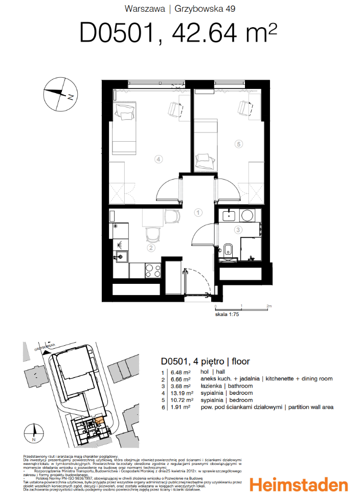 Квартира | 42,64 м2 | Близько до центру | Верхній поверх в Унікальній Вежі - plan