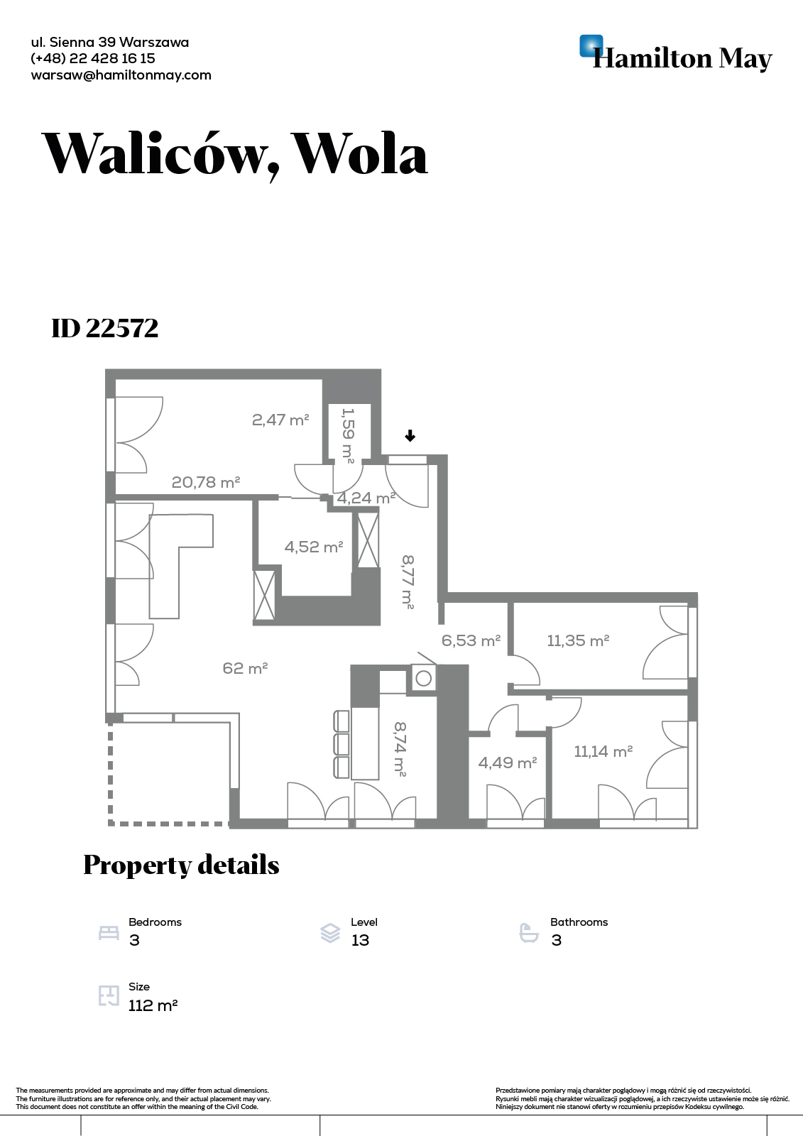 Розкішний пентхаус на 13 поверсі в Mennica Residence - plan