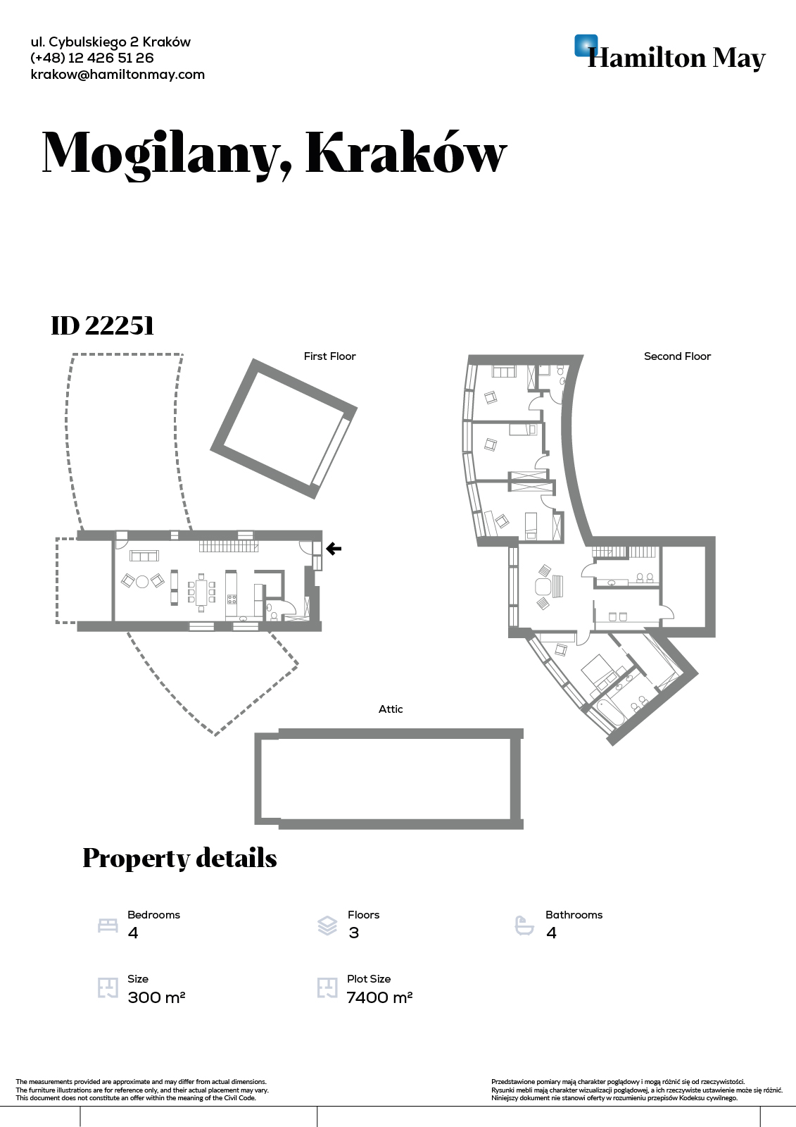 An elegant, atmospheric residence located on a beautiful plot with a panoramic view in Mogilany - plan