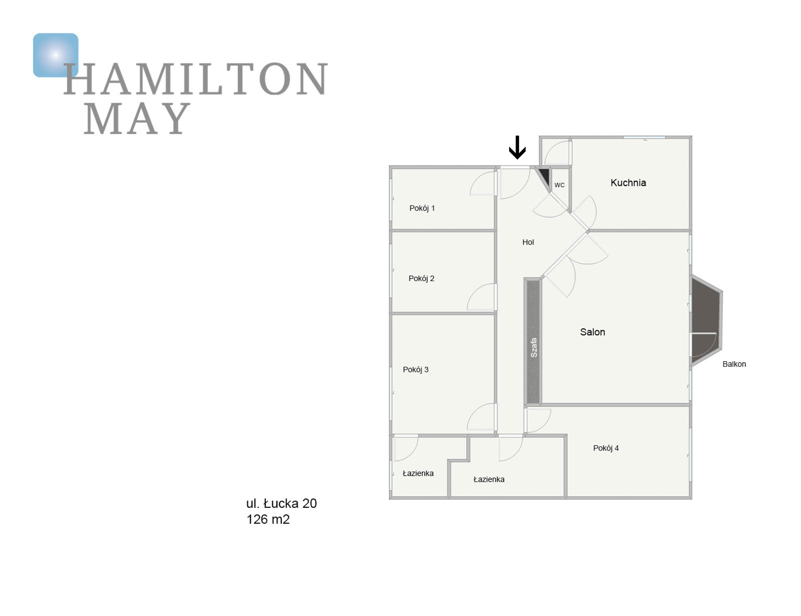 Sunny and spacious four bedroom apartment in the vicinity of Hilton hotel - plan