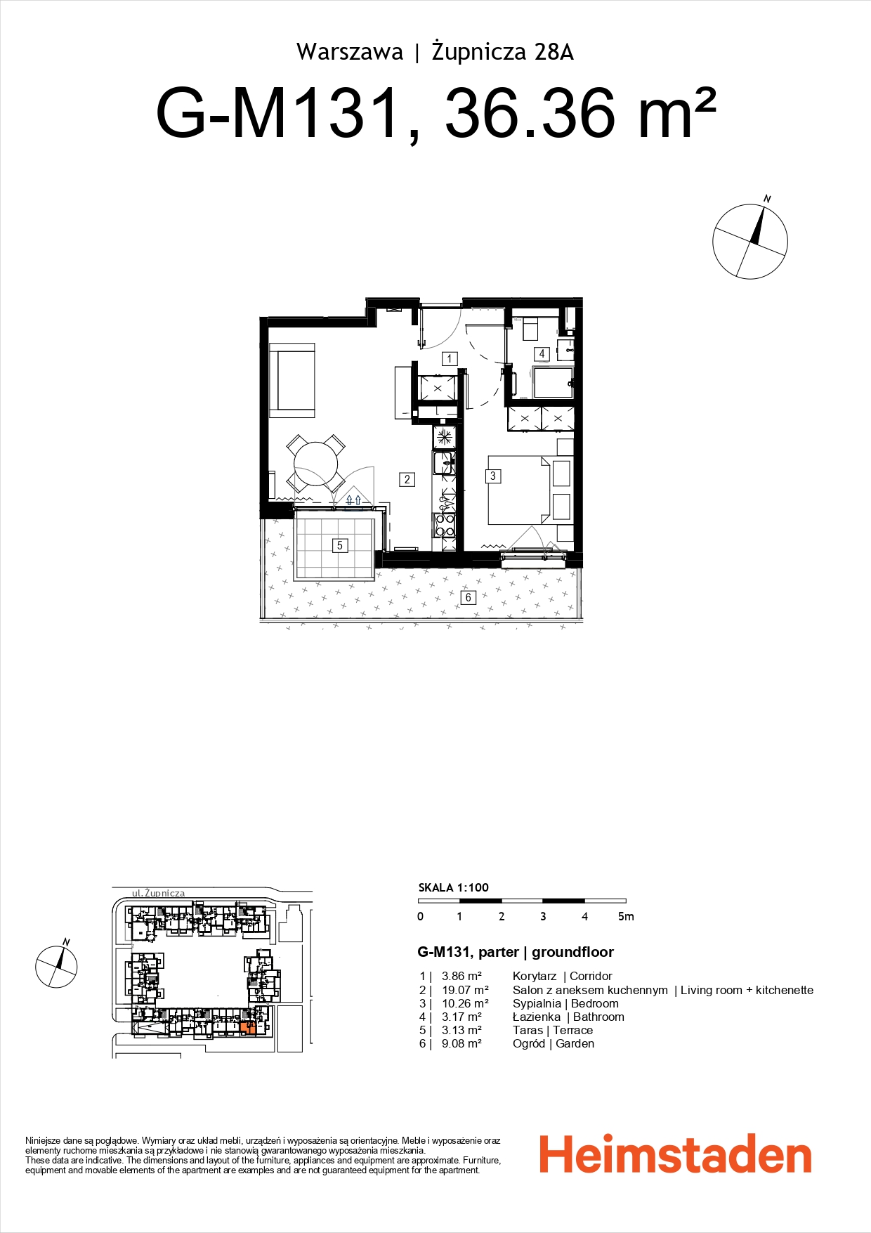 2-кімнатна квартира з садом | Прага-Полудне - plan