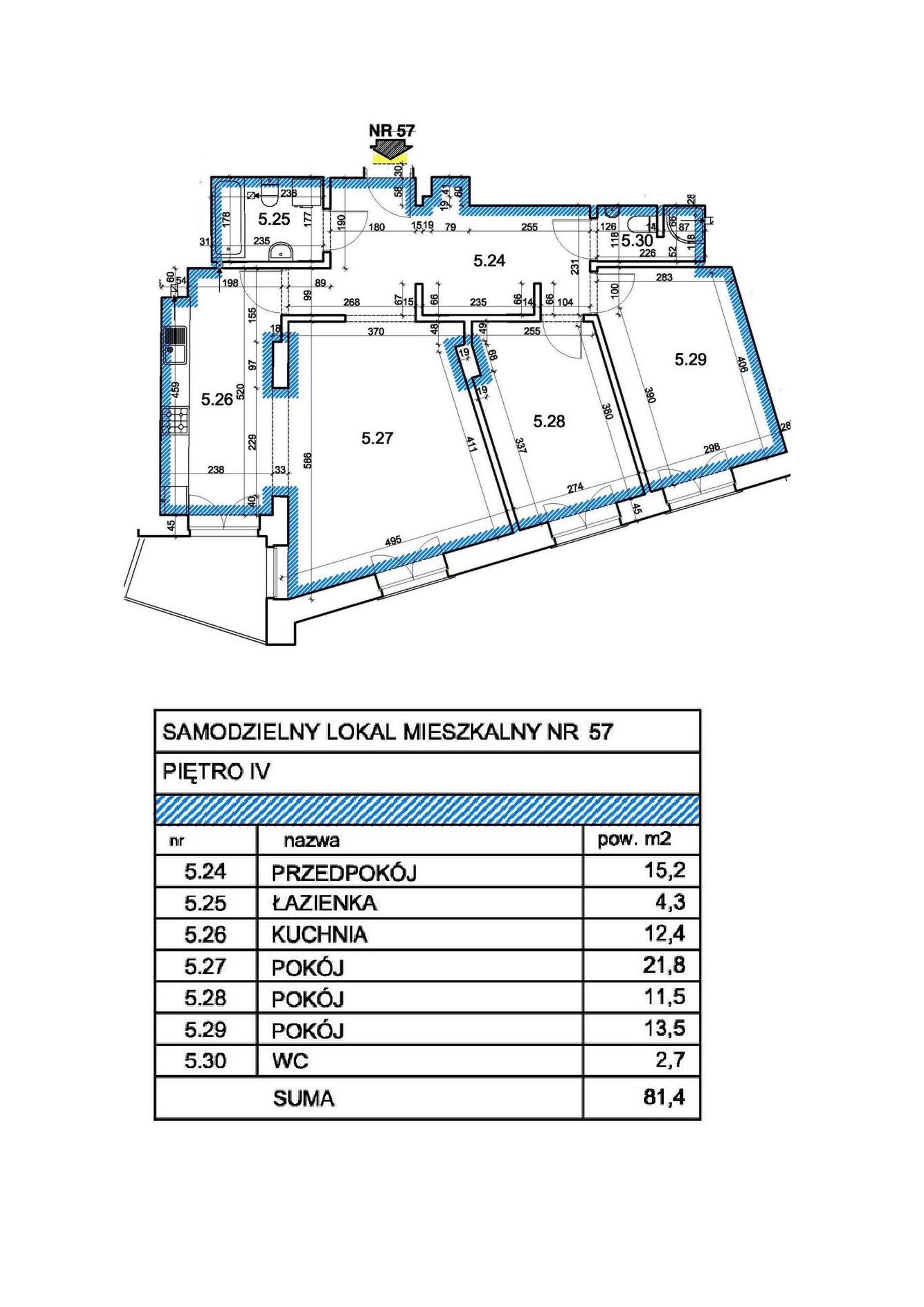 Dobra inwestycja, duże mieszkanie podzielone na dwa mniejsze 40mkw przy Placu Na Groblach - plan