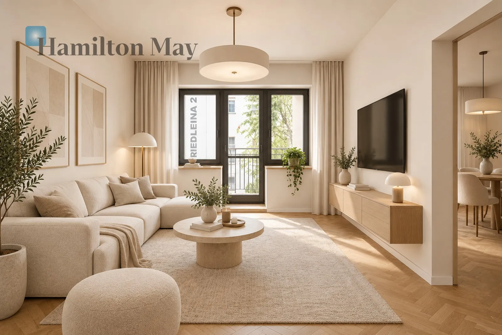 Modern three-room apartment with two balconies - slider