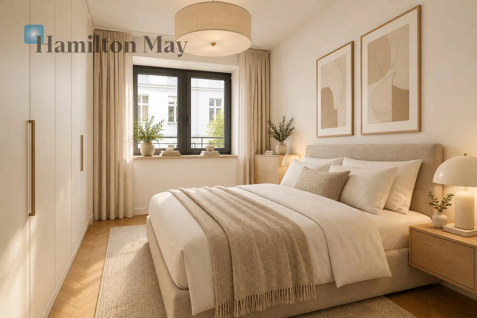 A modern two-room apartment with a balcony in a cozy development - slider