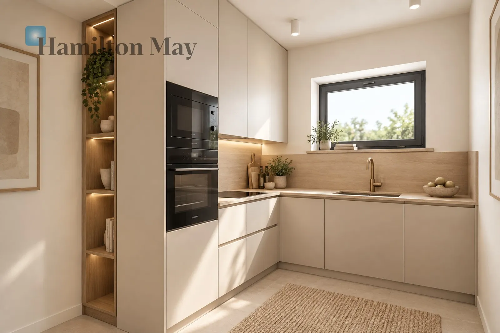 A modern two-room apartment with a balcony in a cozy development - slider