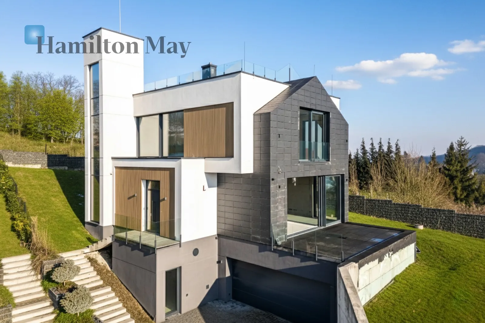 An elegant detached single-family house with an elevator and a unique view of Wola Justowska - slider