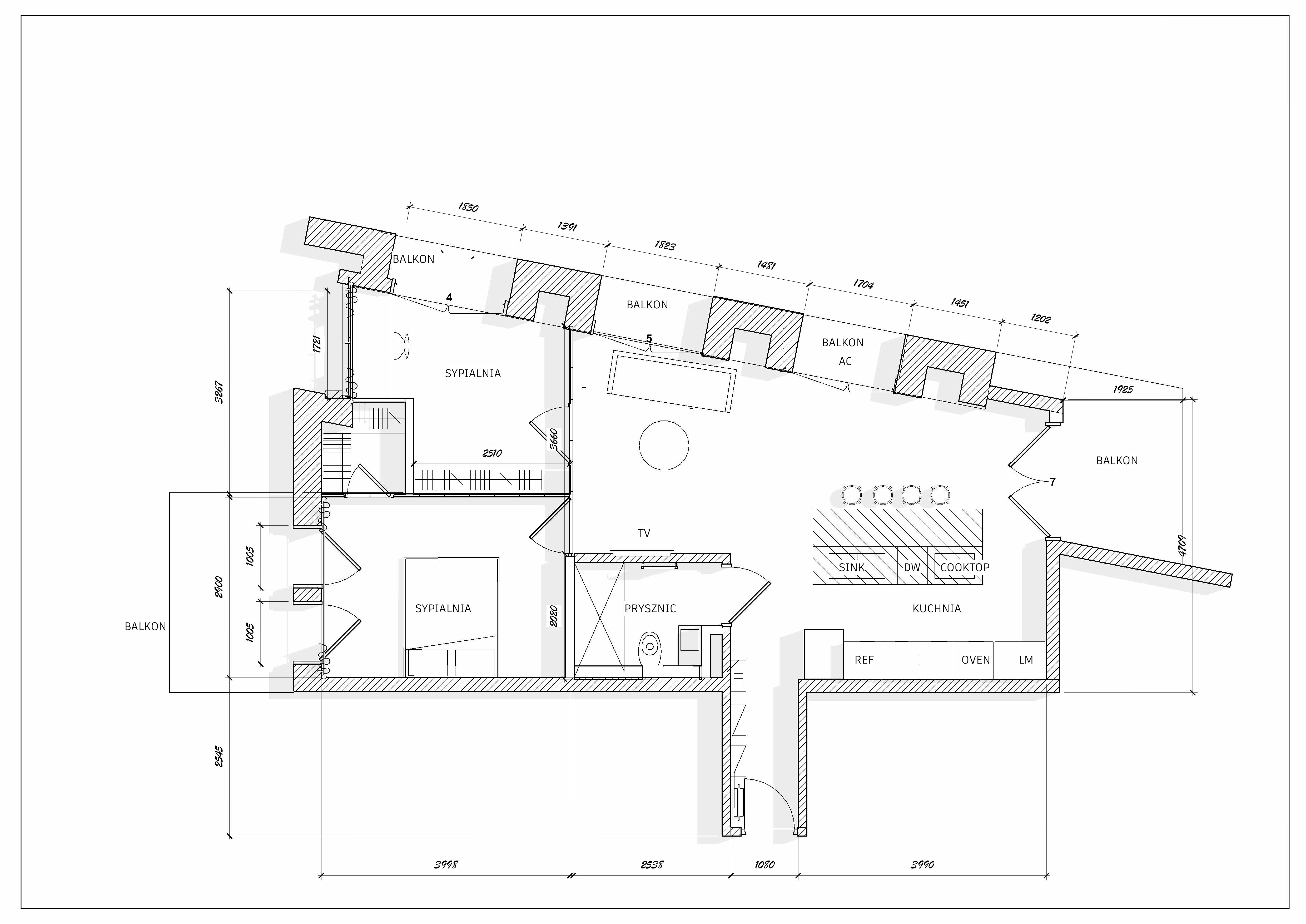 Unique, 3-room apartment in Angel City - plan