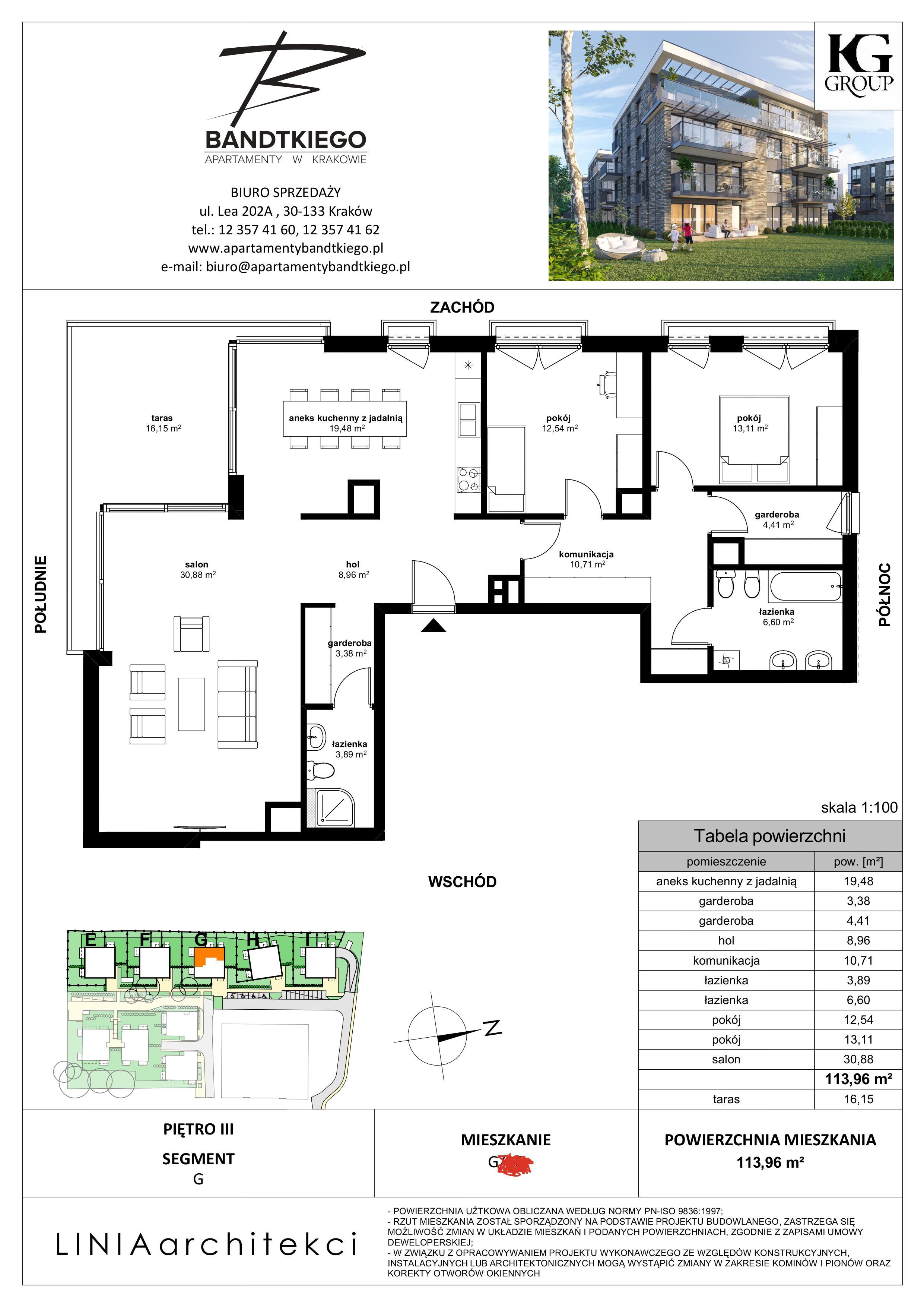 Spacious and modern penthouse with 3 bedrooms, a terrace and a garage space - plan