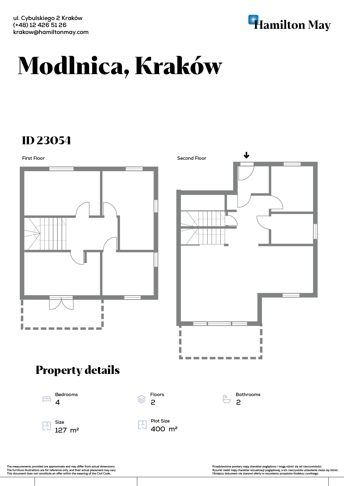 A comfortable, ready-to-move-in semi-detached house in a quiet area near Krakow - plan