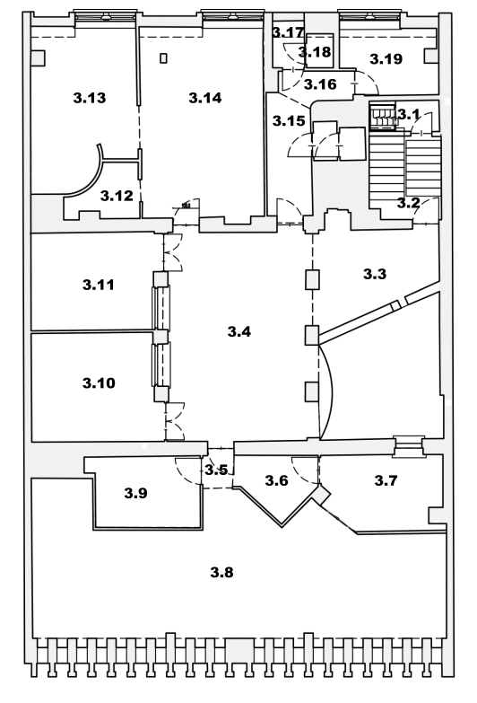 lokal 39 m² w pięknie odrestaurowanej kamienicy, historyczny Pałacyk Wiskotta - plan