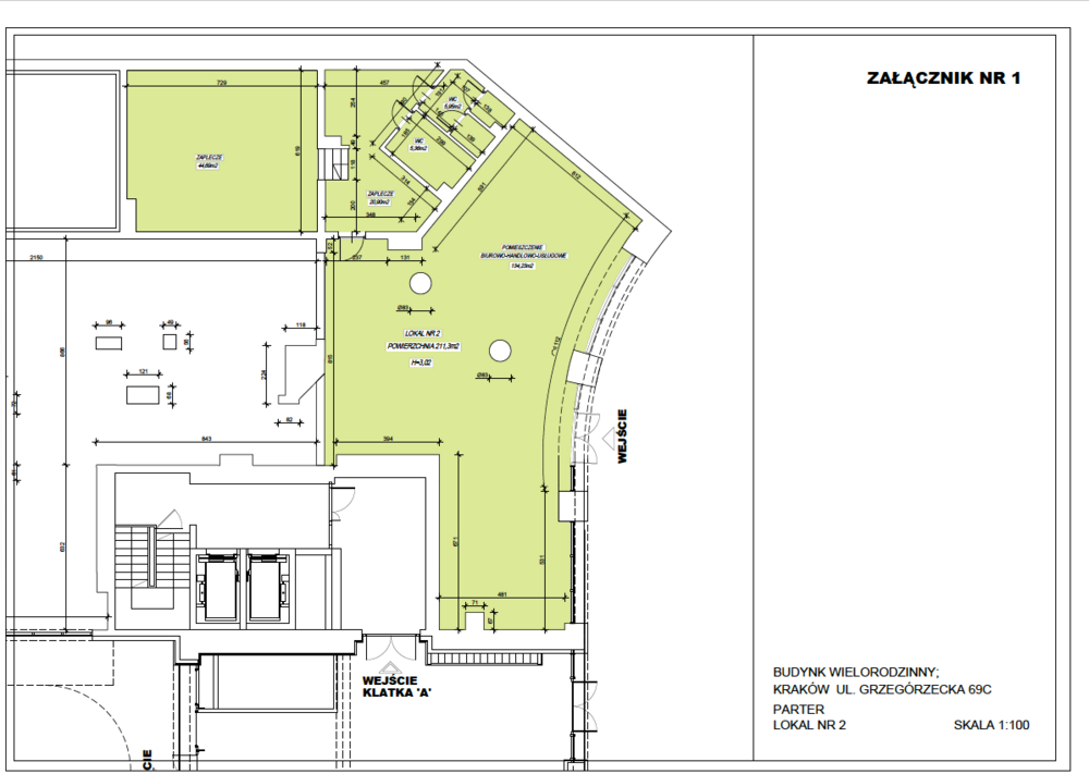 Nowoczesny lokal na wynajem w stanie deweloperskim, Grzegórzki - plan