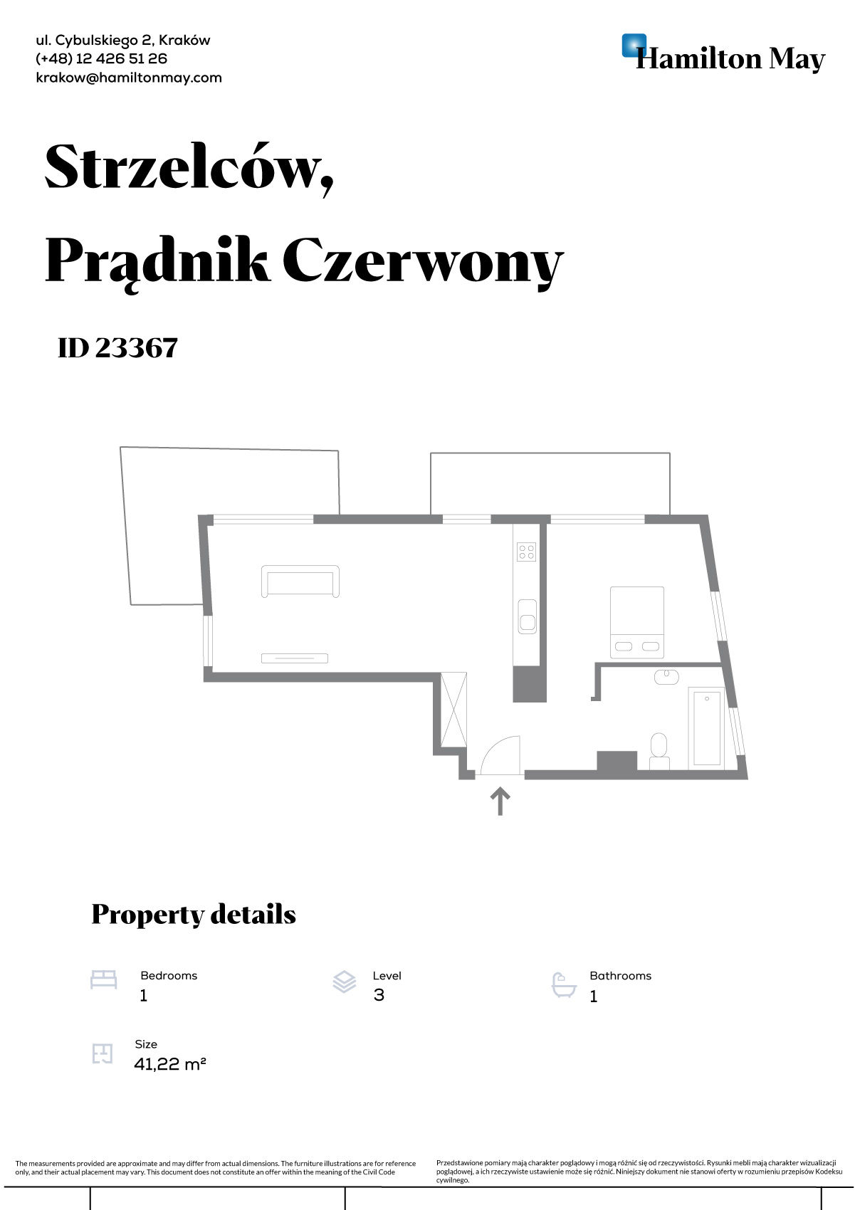 Duże trójstronne mieszkanie w kameralnej inwestycji - plan
