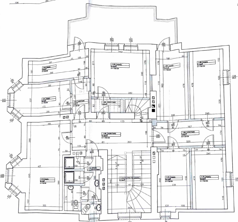Історична резиденція площею 700 м² біля Щитницького парку - plan