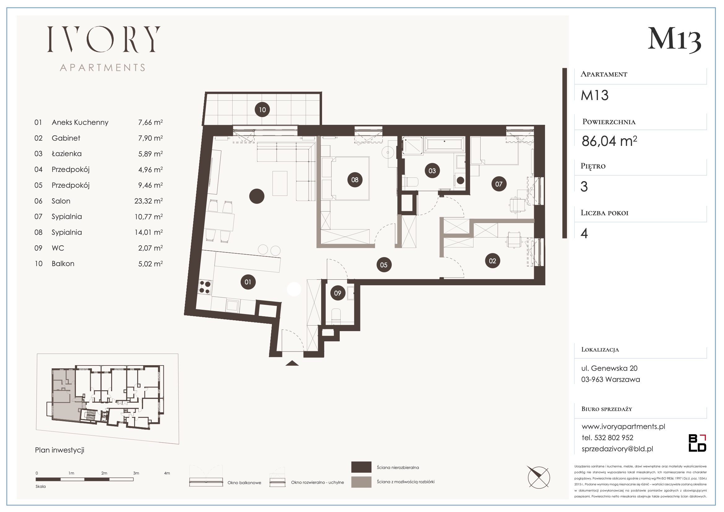 Wyjątkowy apartament z balkonem na Saskiej Kępie - plan