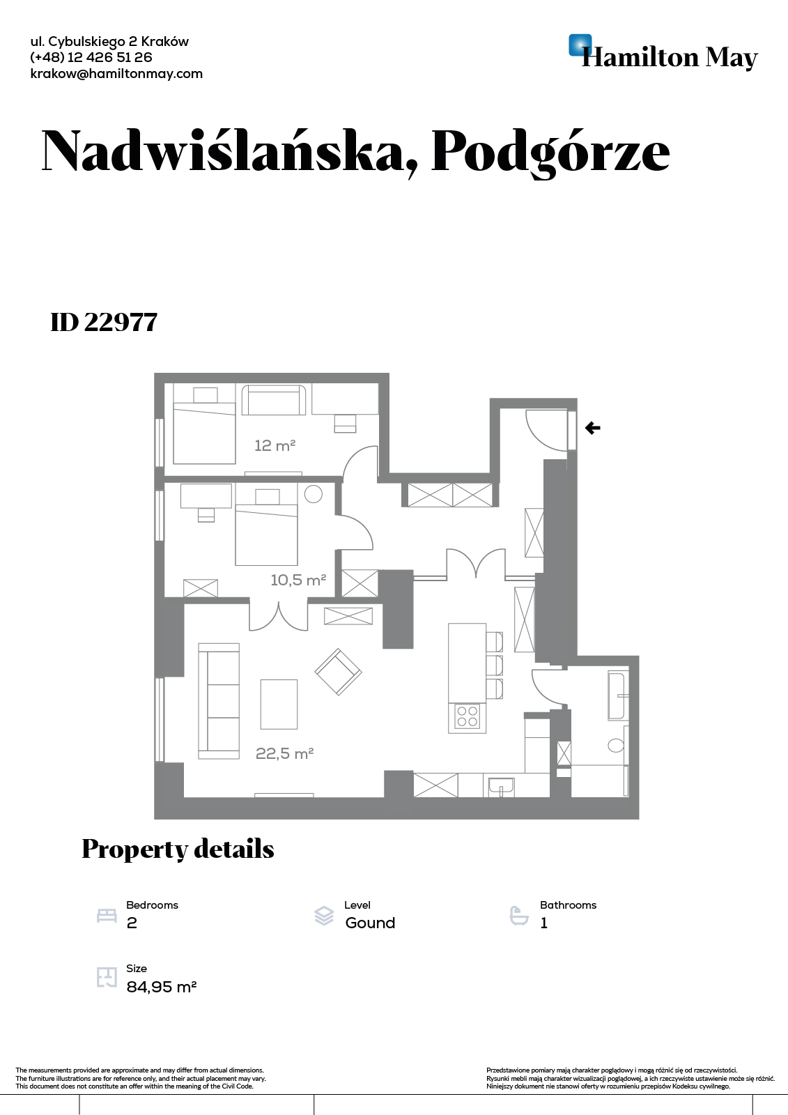 A luxurious apartment in a prestigious tenement house on the Vistula Boulevards - plan