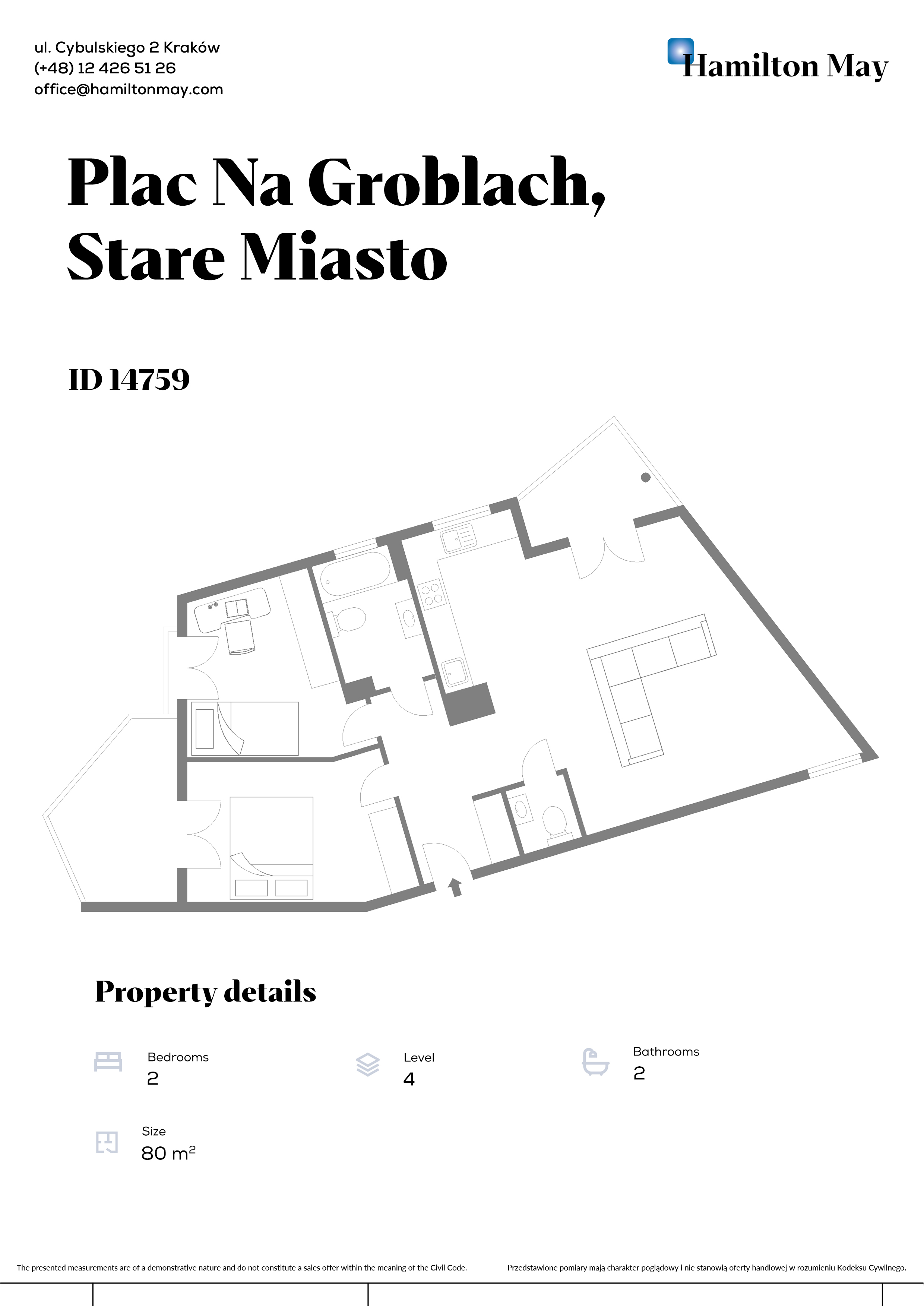Modern, two apartments in the center for sale - plan