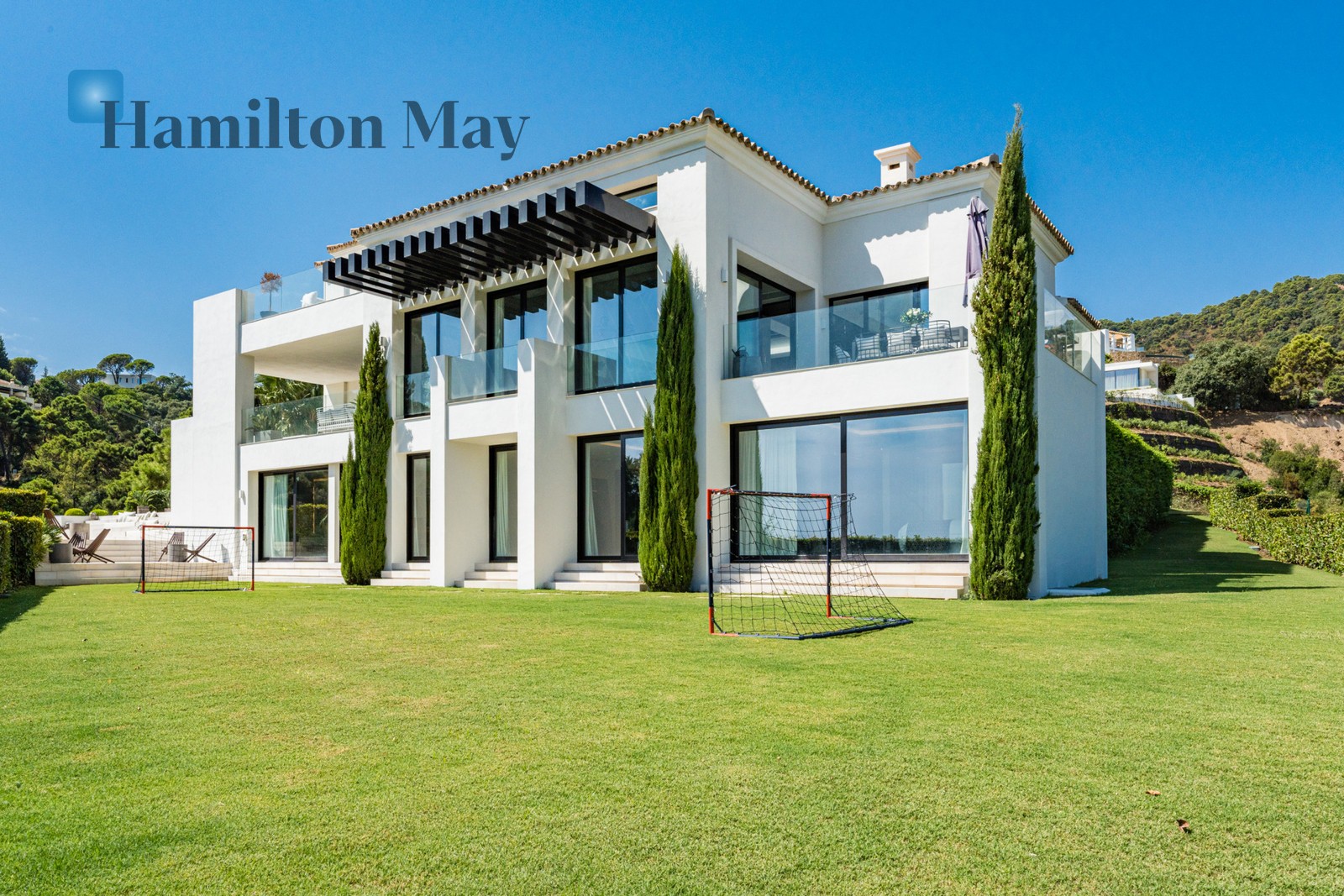 Stunning five bedroom villa located in prestigious El Madroñal, Marbella, with panoramic sea views