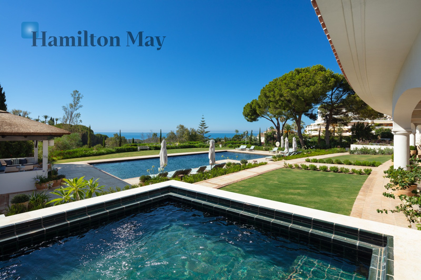 The most exquisitely conceived estate with breath-taking panoramic views towards the Mediterranean Sea and the spectacular backdrop of the Sierra Blanca mountain. - slider