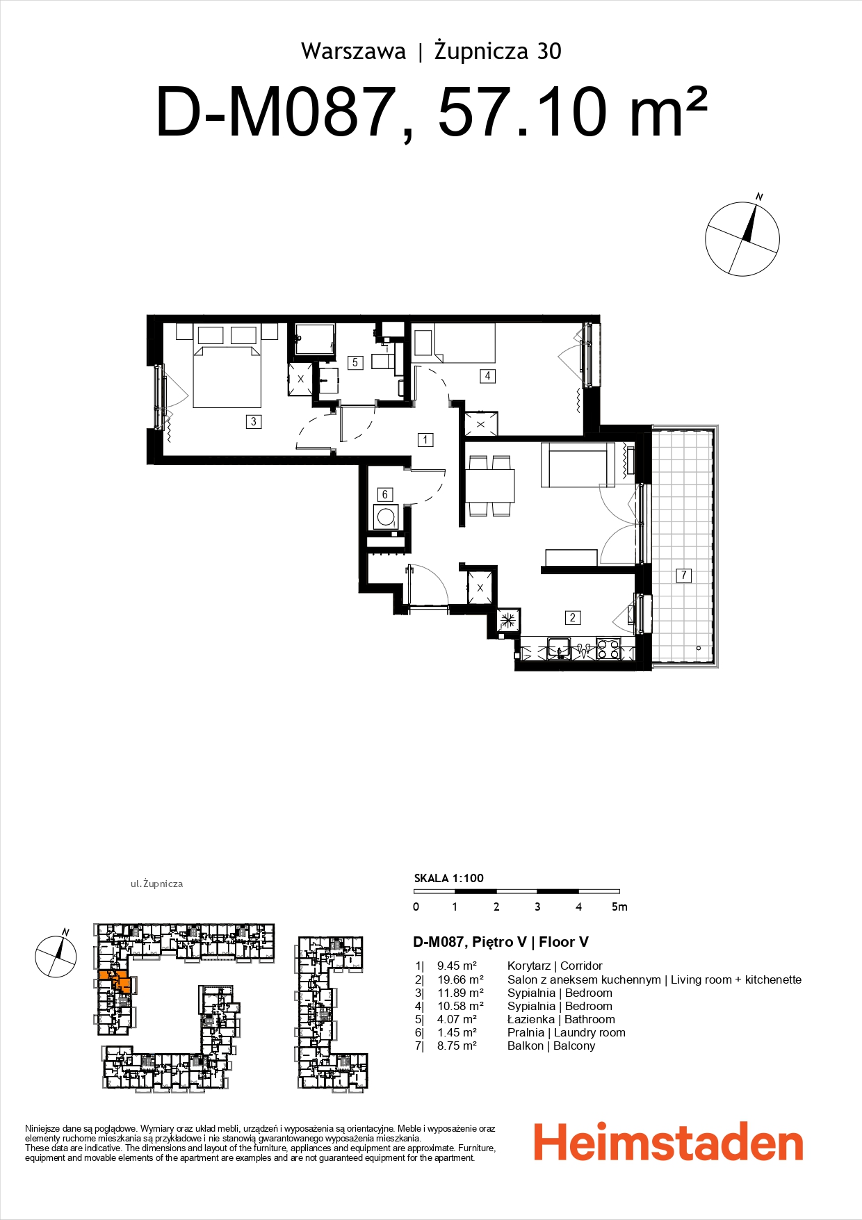 3-room apartment | balcony | Praga-Południe - plan