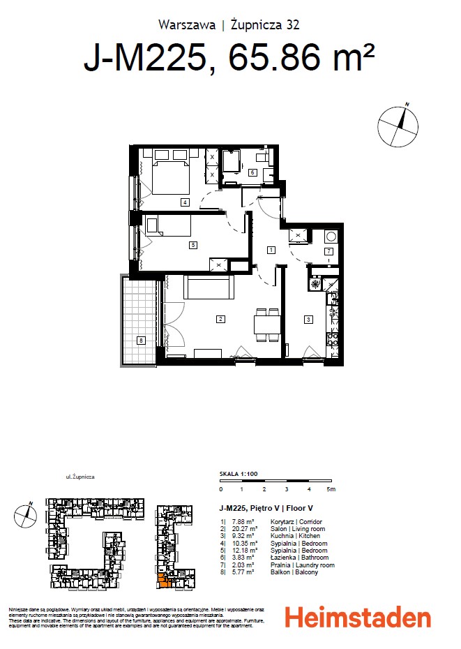 3-pokojowe mieszkanie | balkon I Praga-Południe - plan