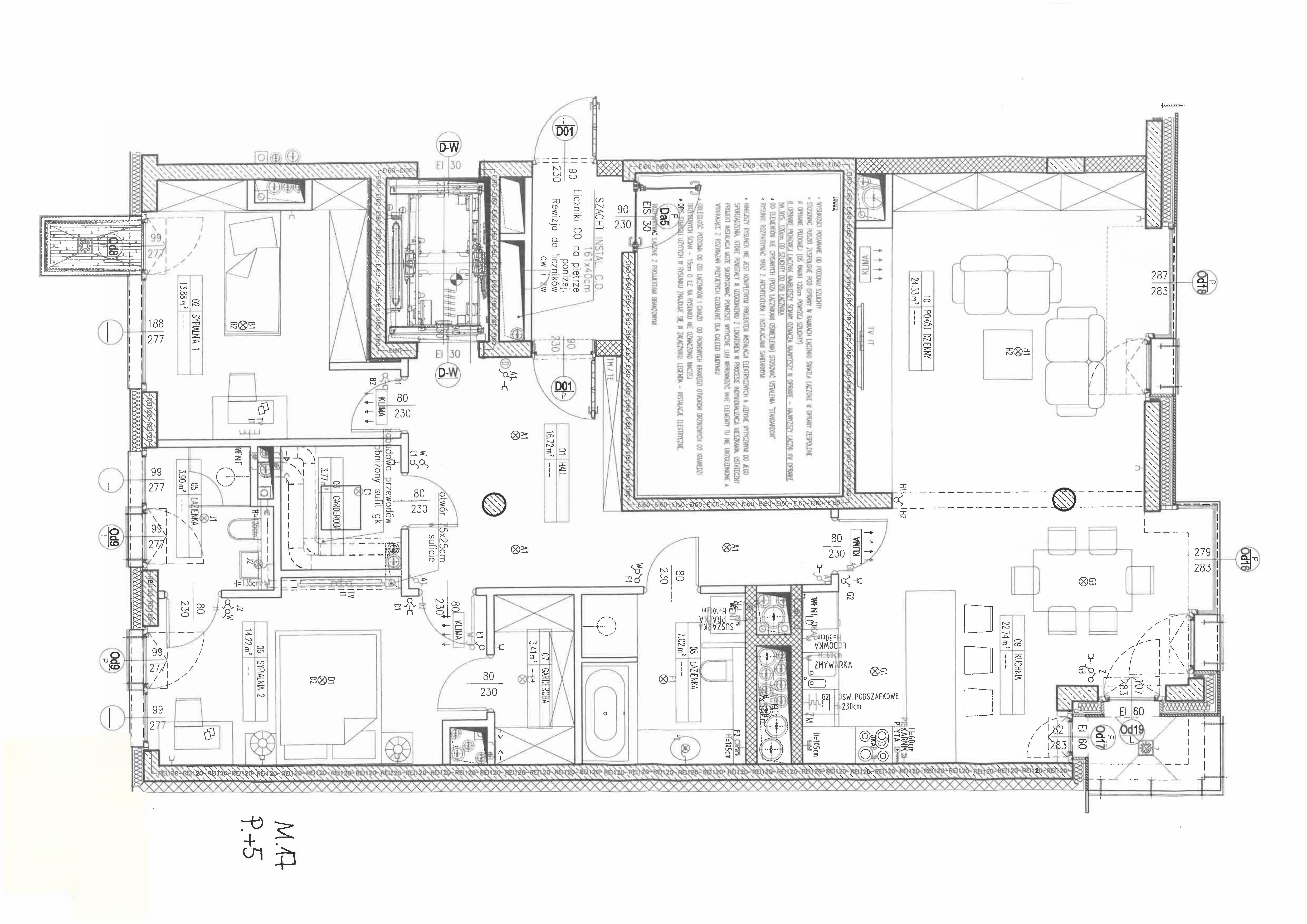 Престижні апартаменти площею 110,5 м² з панорамним видом біля саду Саскі - plan
