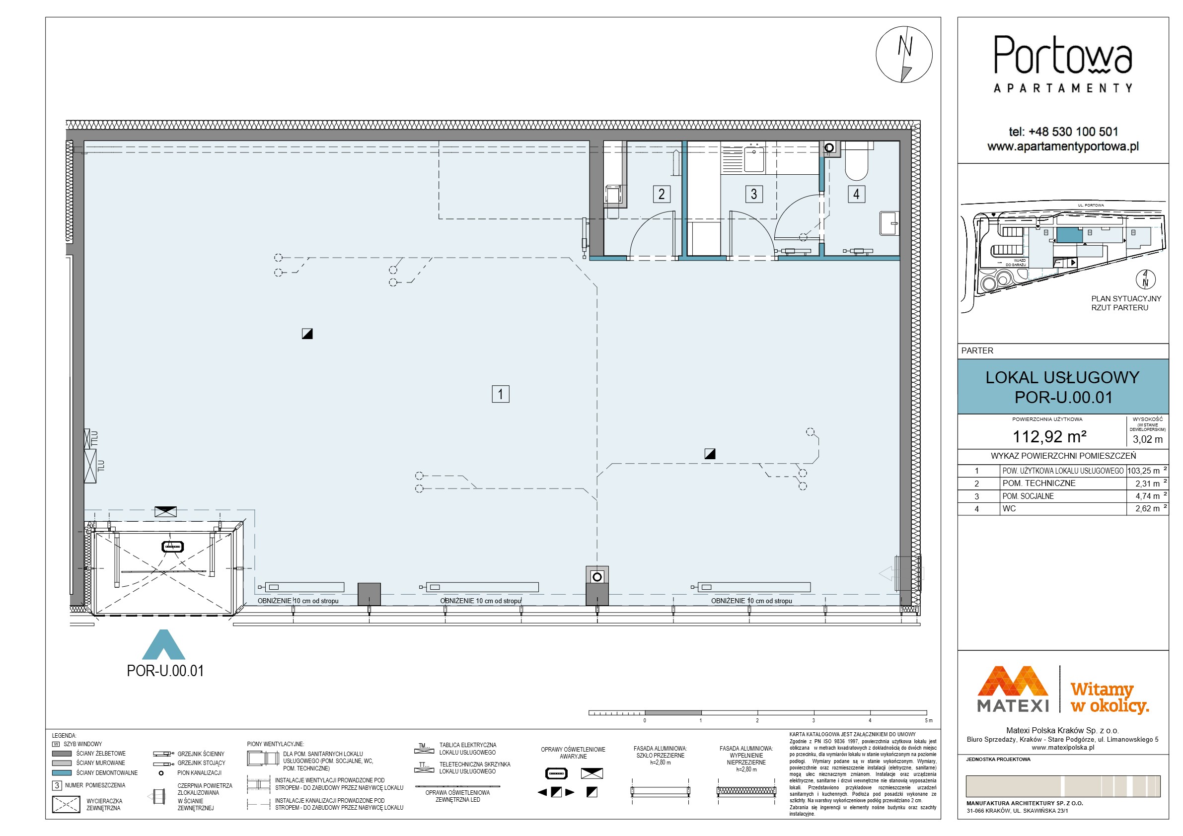 Przestronny lokal usługowy z parkingiem na Zabłociu - plan