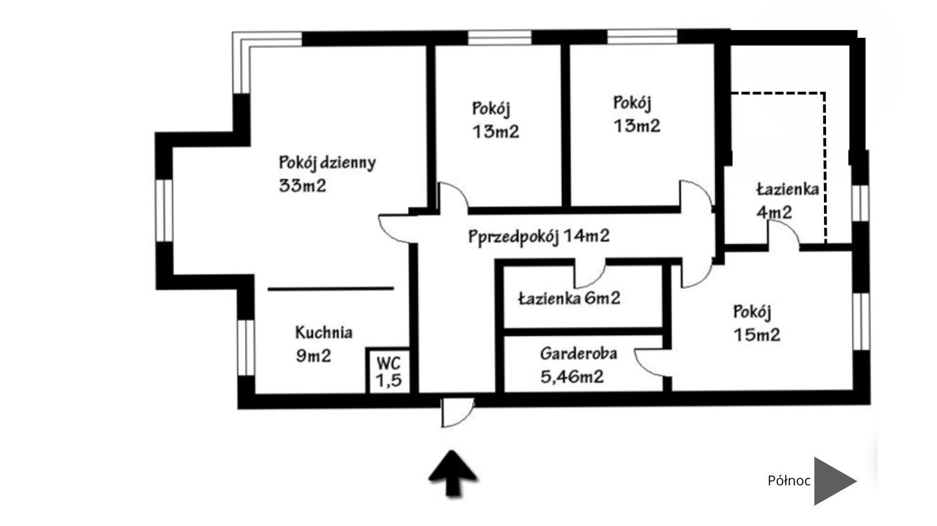 Spacious 4-room apartment 113 m2 in Włochy district - plan