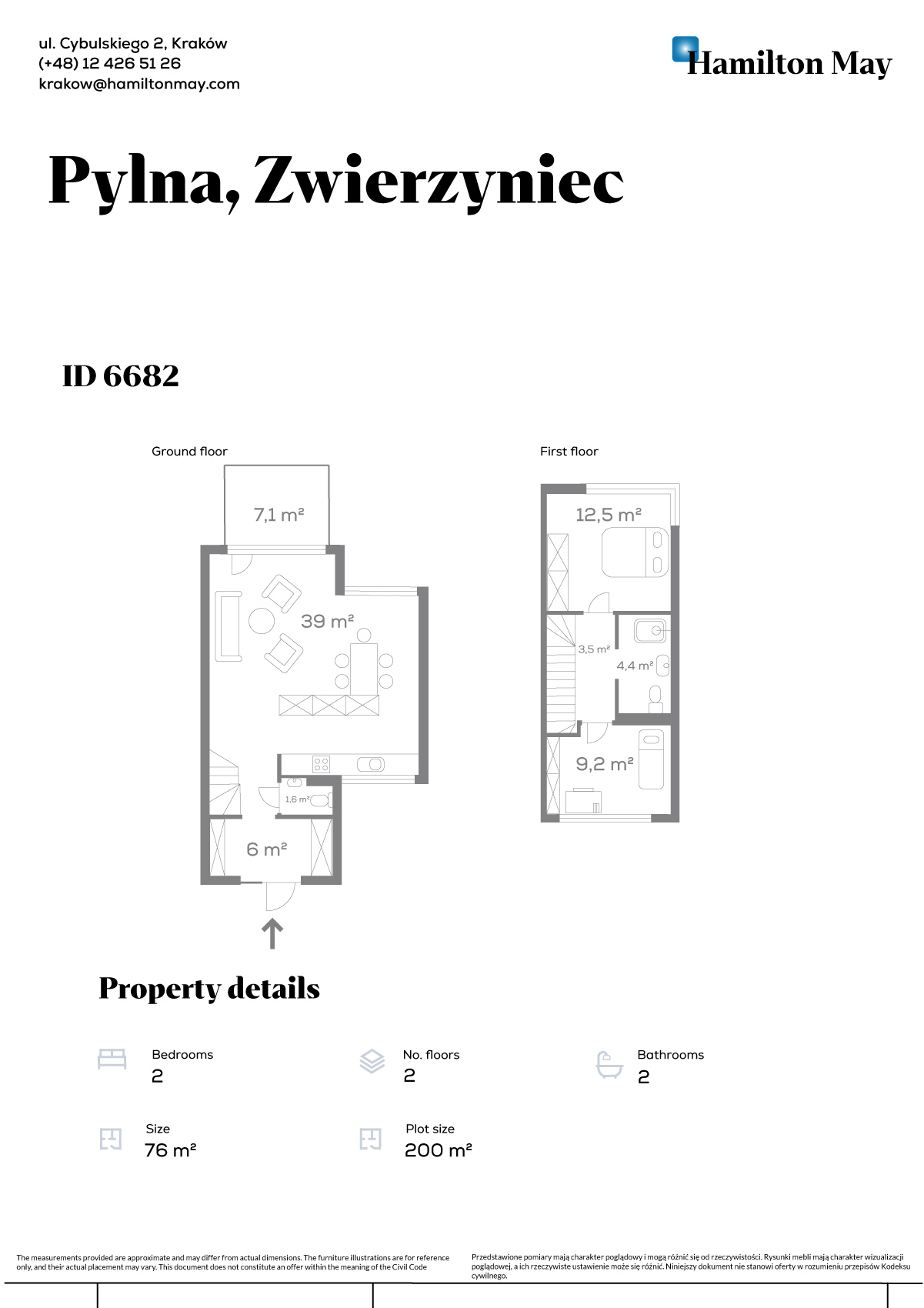 Elegant semi-detached house in Wola Justowska

 - plan