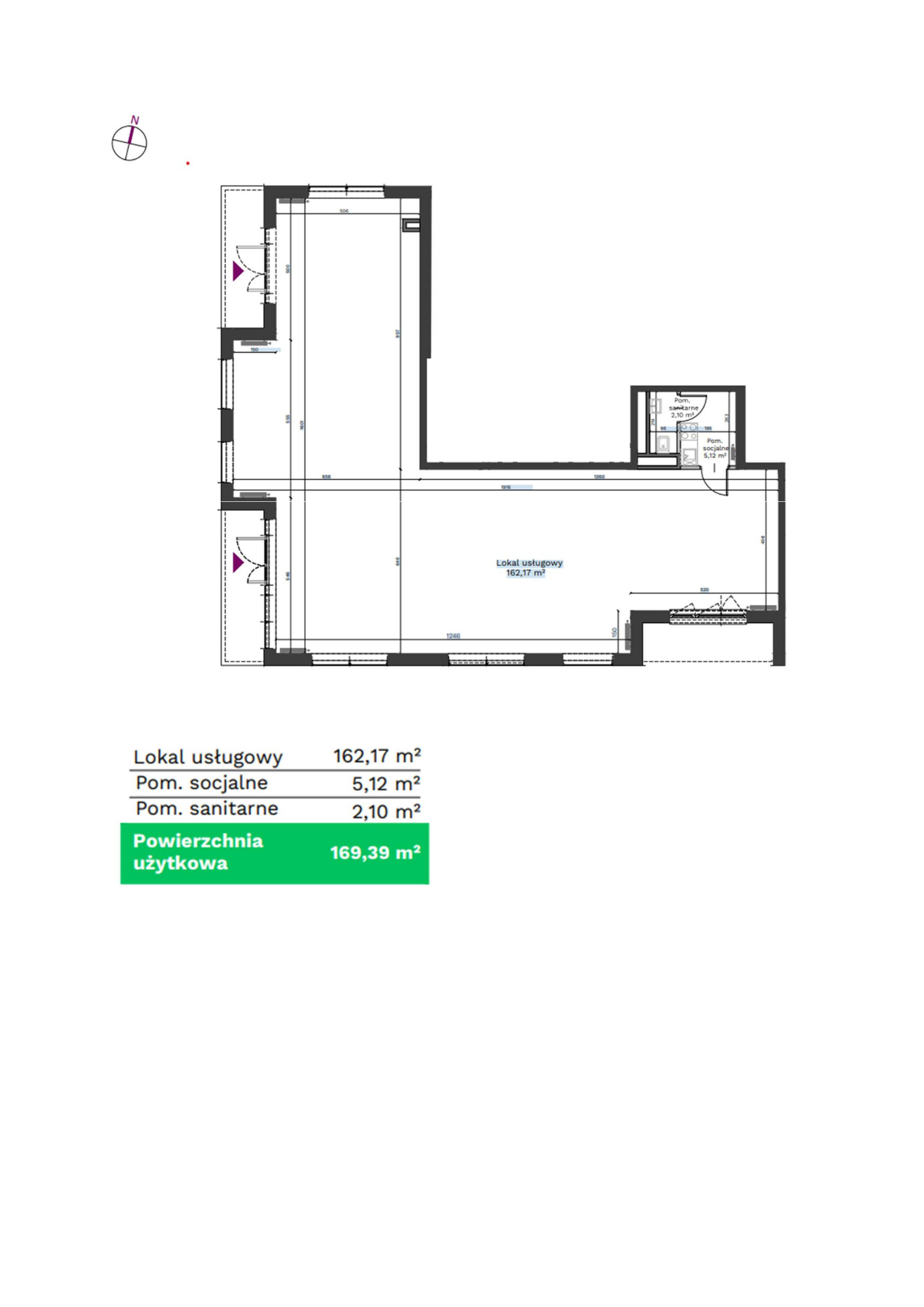Spacious commercial premises with parking - plan