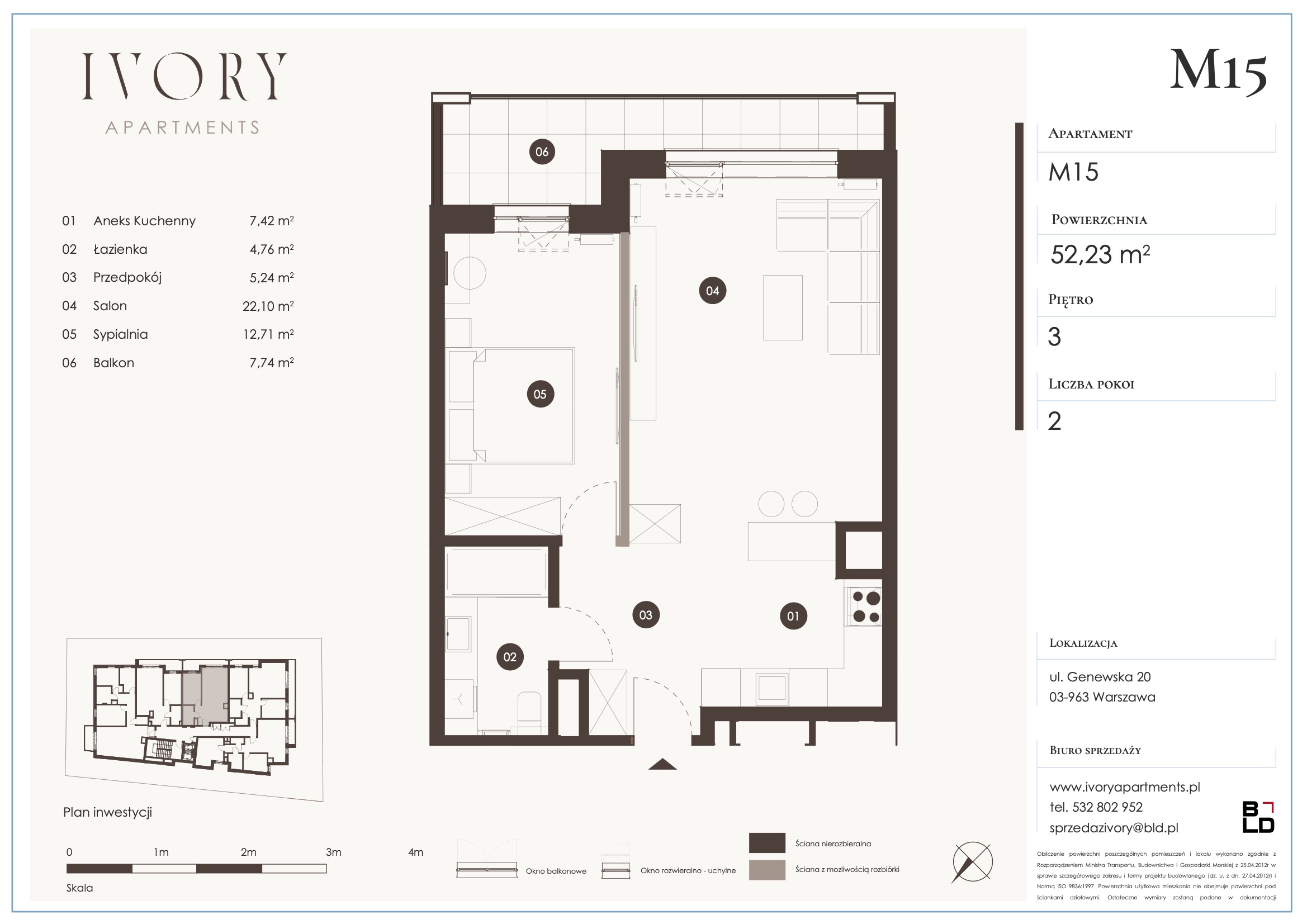 An intimate apartment in the heart of Saska Kępa - plan
