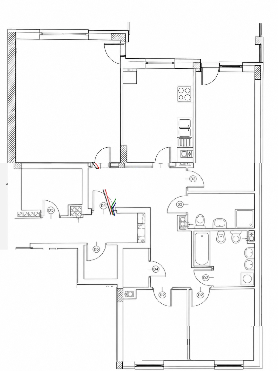 A comfortable four-room apartment with a parking space close to the Serenada shopping center - plan